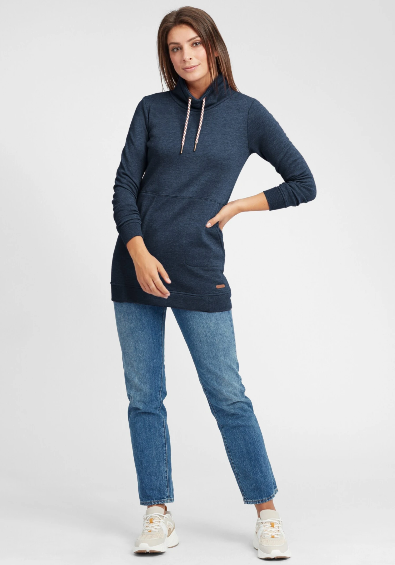 OXMO Longpullover Hoodie Vilma Frauen Blau – Bild 3