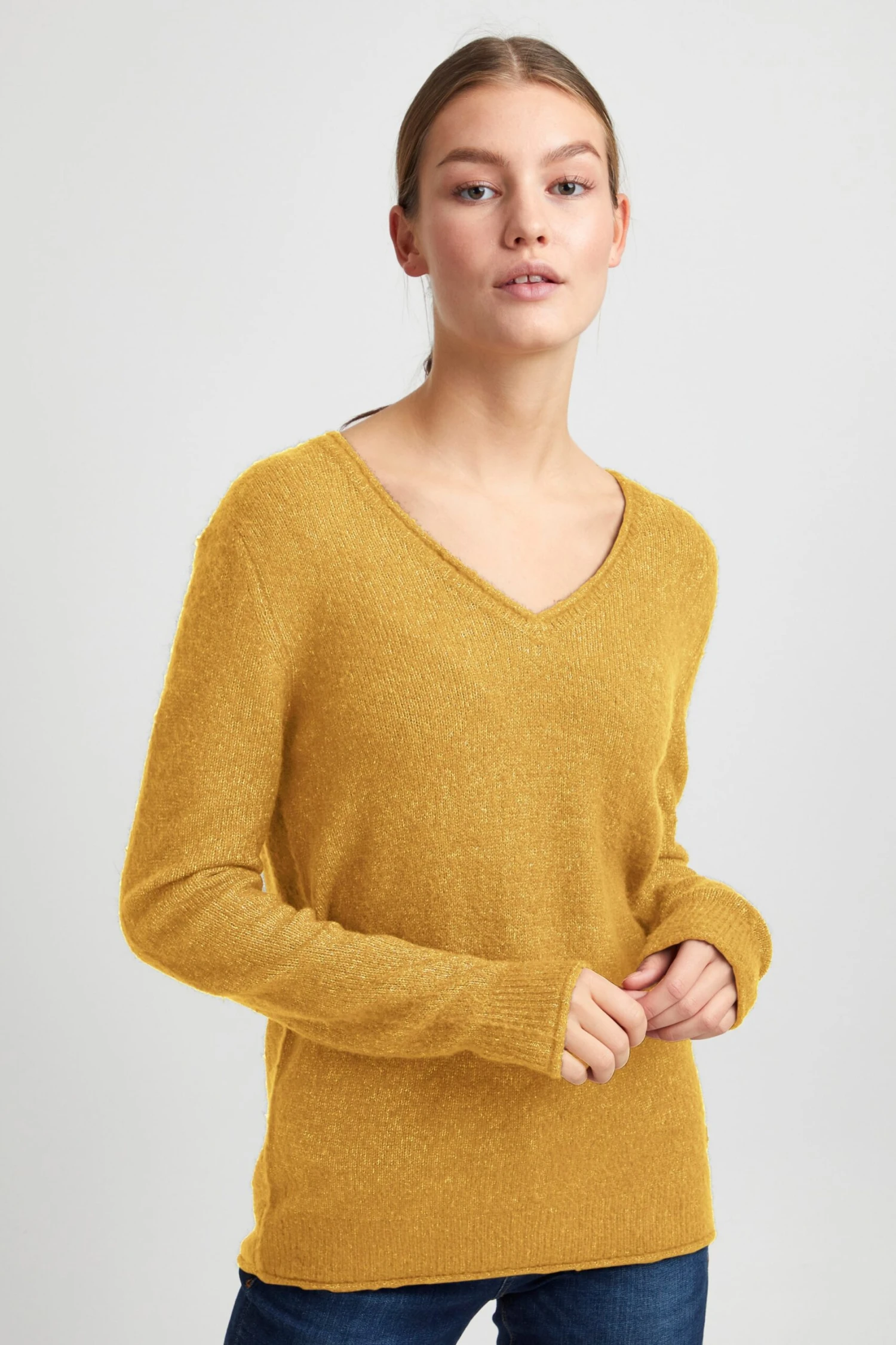 OXMO Feinstrickpullover Pullover Ilva Frauen Gelb – Bild 2
