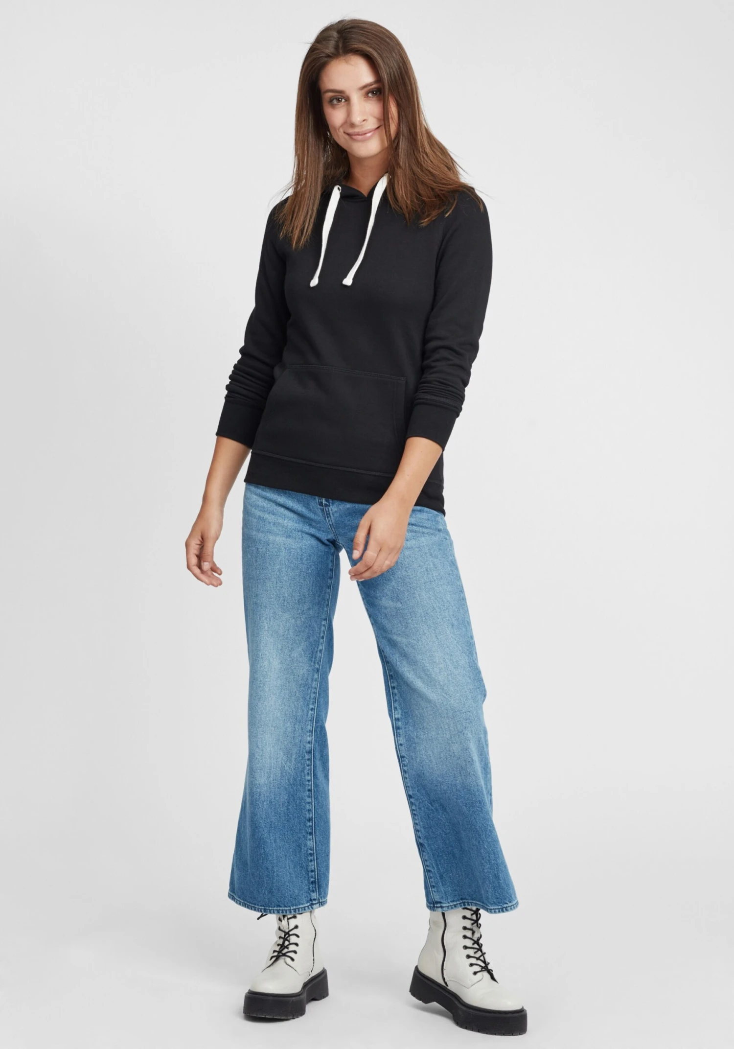 OXMO Kapuzenpullover Hoodie Olive Frauen Schwarz – Bild 3