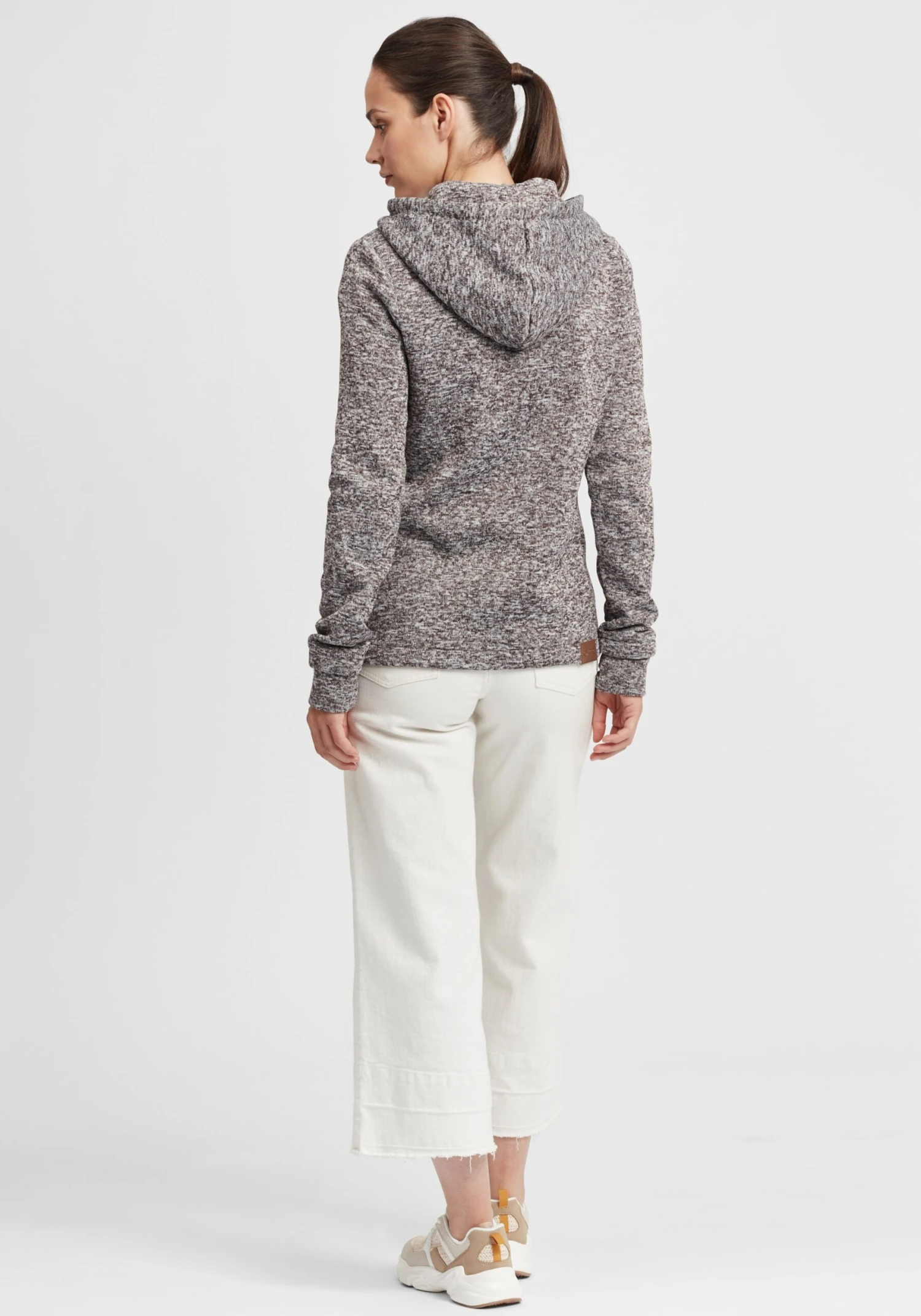 OXMO Sweatjacken Strickfleecejacke Thory Frauen Graumeliert – Bild 4