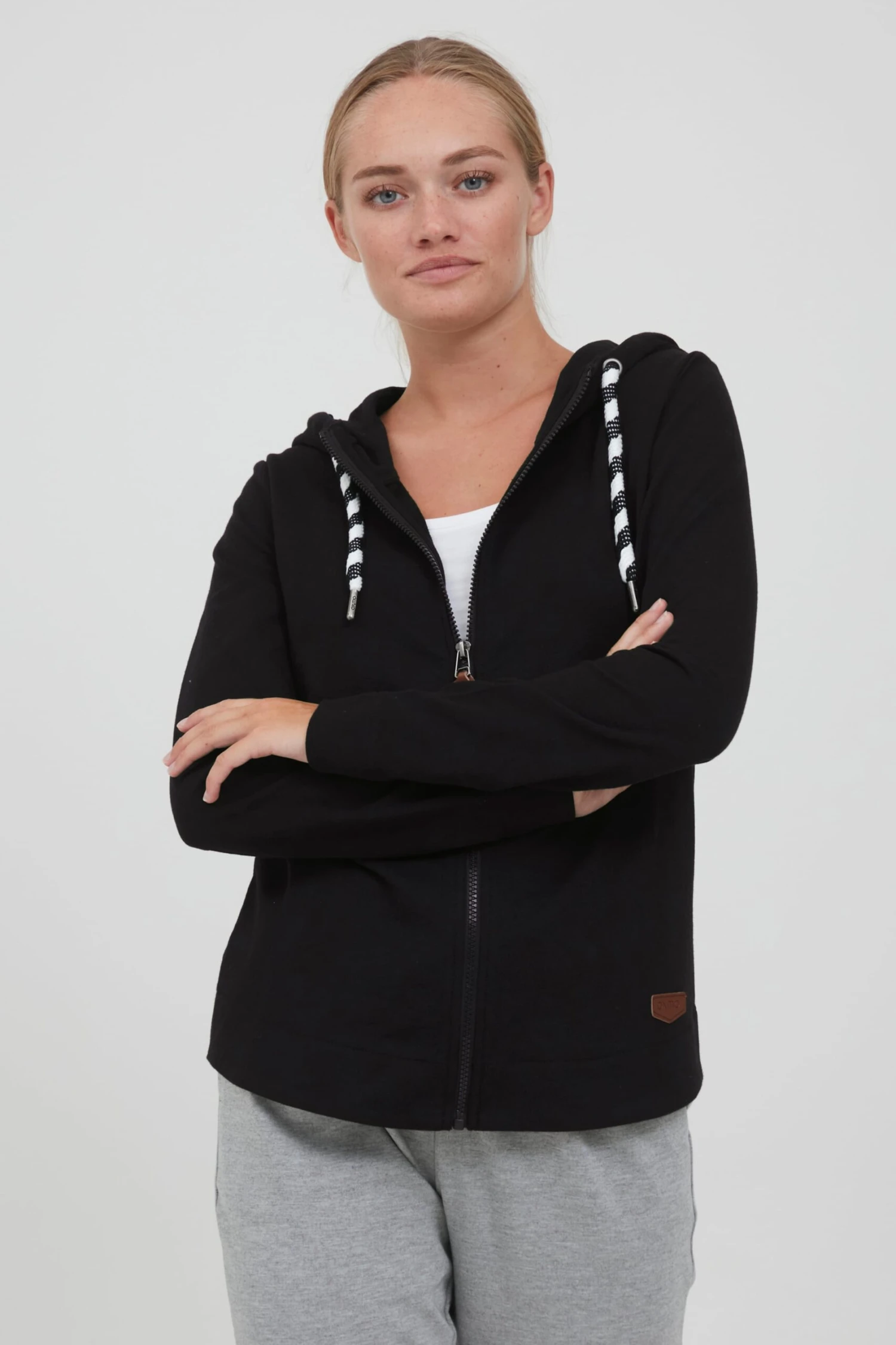OXMO Sweatjacken Kapuzensweatjacke Wanda Frauen Schwarz – Bild 2