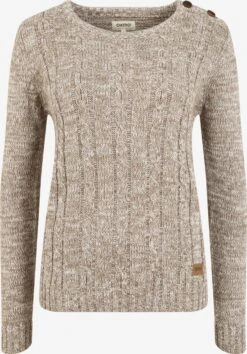OXMO Feinstrickpullover Strickpullover Phia Frauen Beige