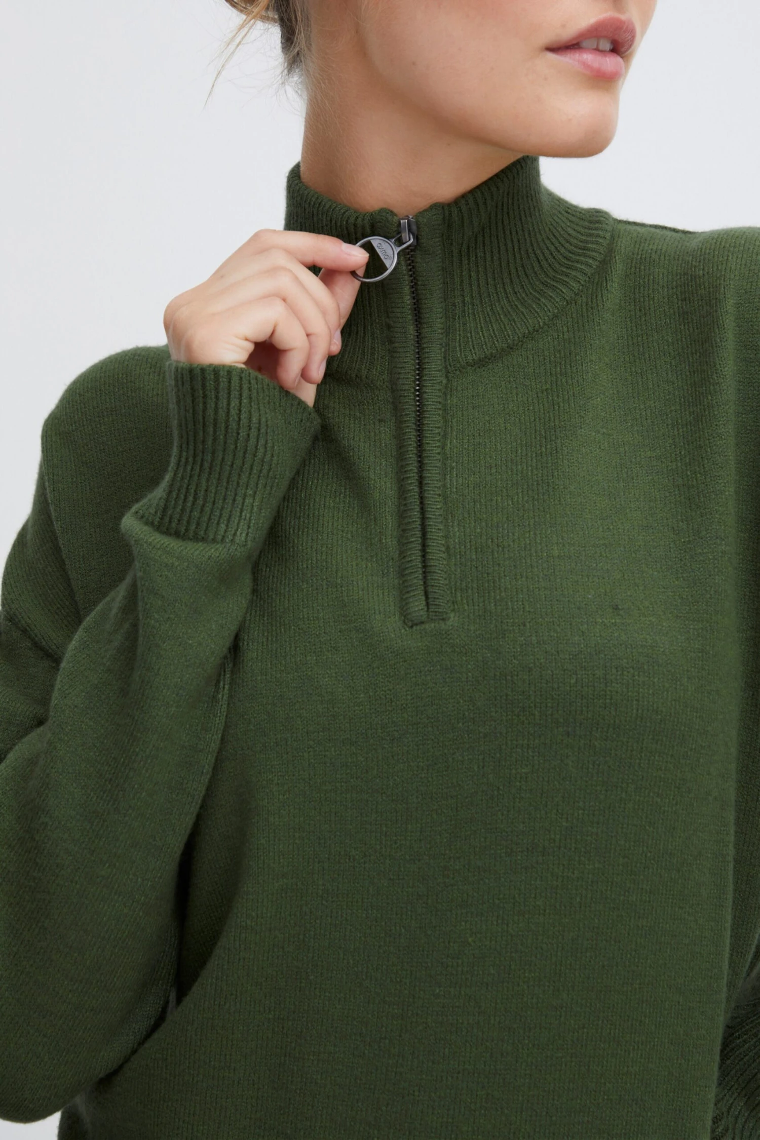 OXMO Rollkragenpullover Rollkragenshirt Frauen Dunkelgrün – Bild 5