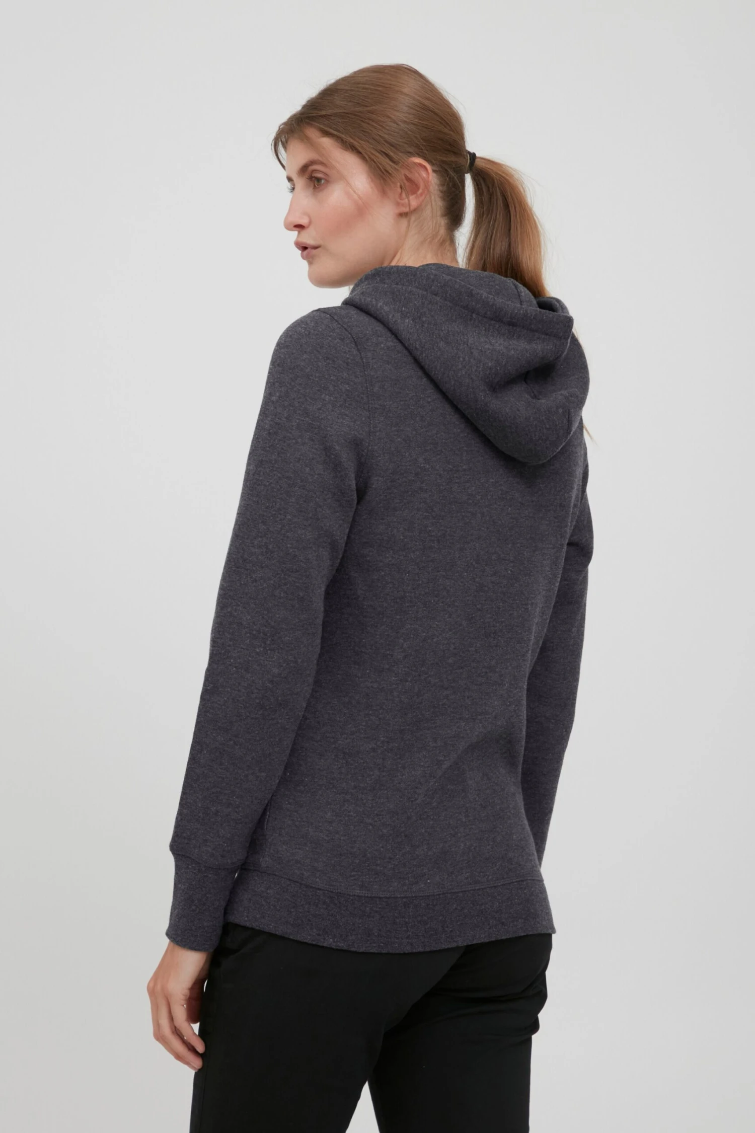 OXMO Kapuzenpullover Hoodie Olive Frauen Dunkelgrau – Bild 4