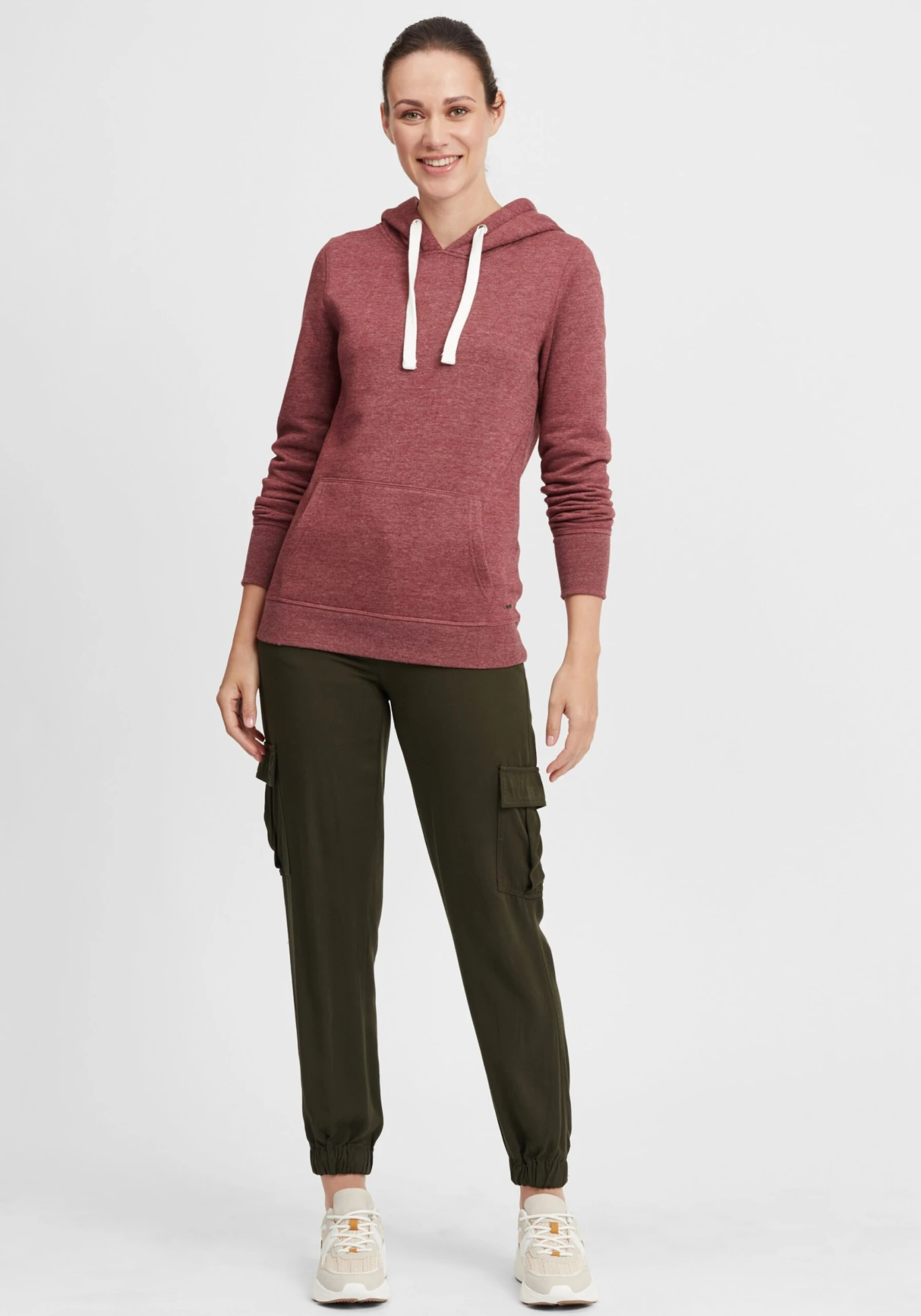 OXMO Kapuzenpullover Hoodie Olive Frauen Rot – Bild 3