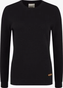 OXMO Feinstrickpullover Strickpullover Sarah Frauen Schwarz