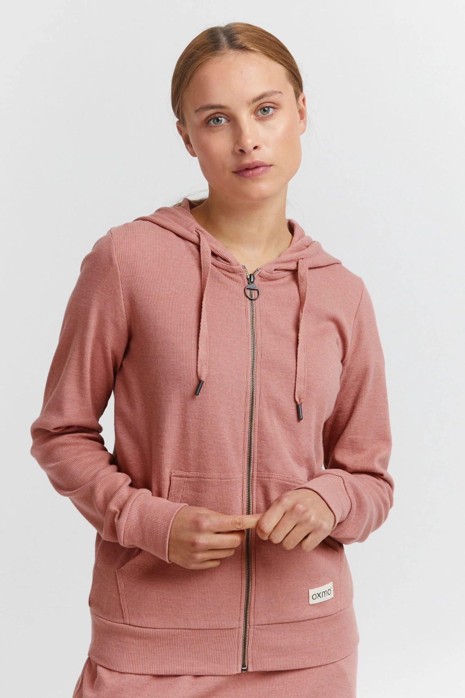 OXMO Sweatjacken Kapuzensweatshirtjacke Lova Frauen Rosa – Bild 2