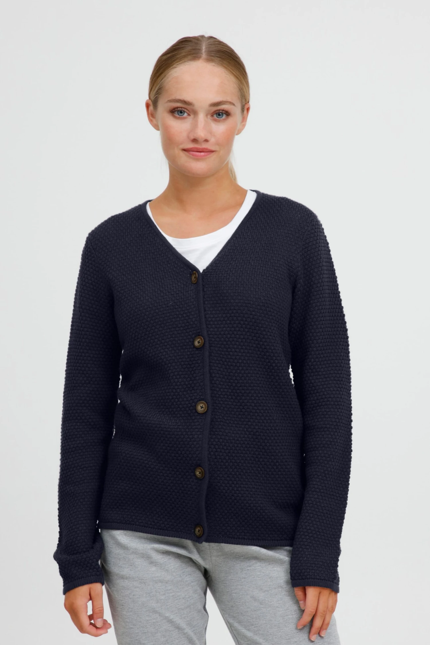 OXMO Strickjacken Strickjacke Helga Frauen Marine – Bild 2