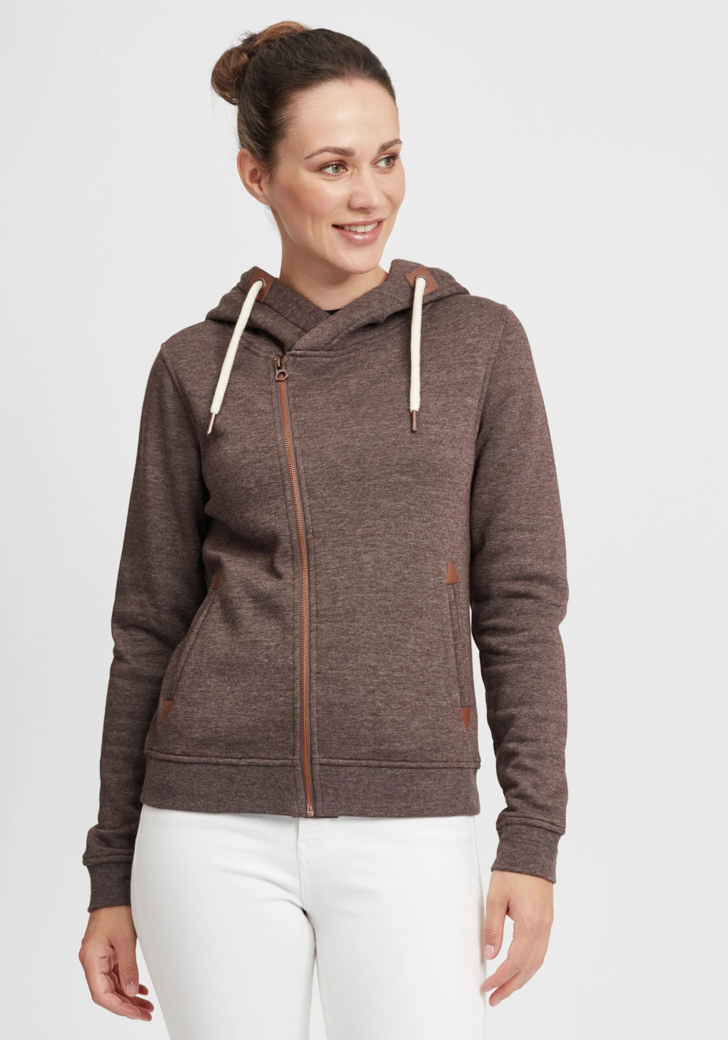 OXMO Sweatjacken Kapuzensweatjacke Vicky Frauen Braun / Cognac – Bild 2