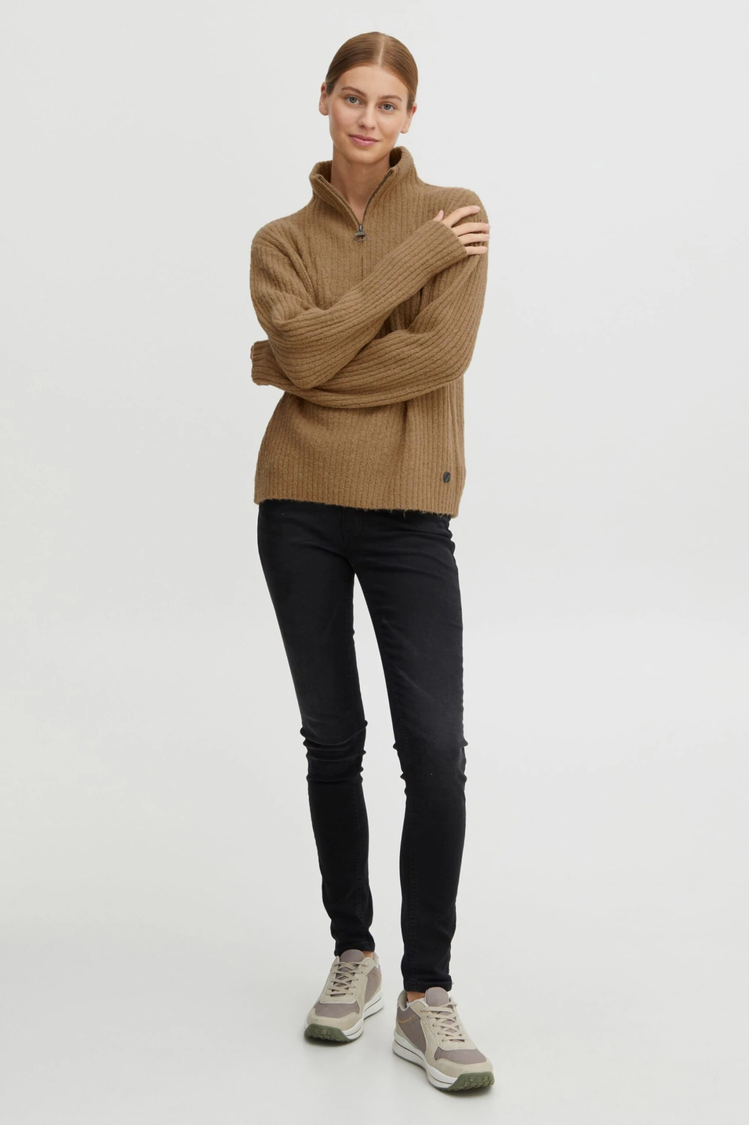 OXMO Pullover Strickpullover Saline Frauen Braun – Bild 5