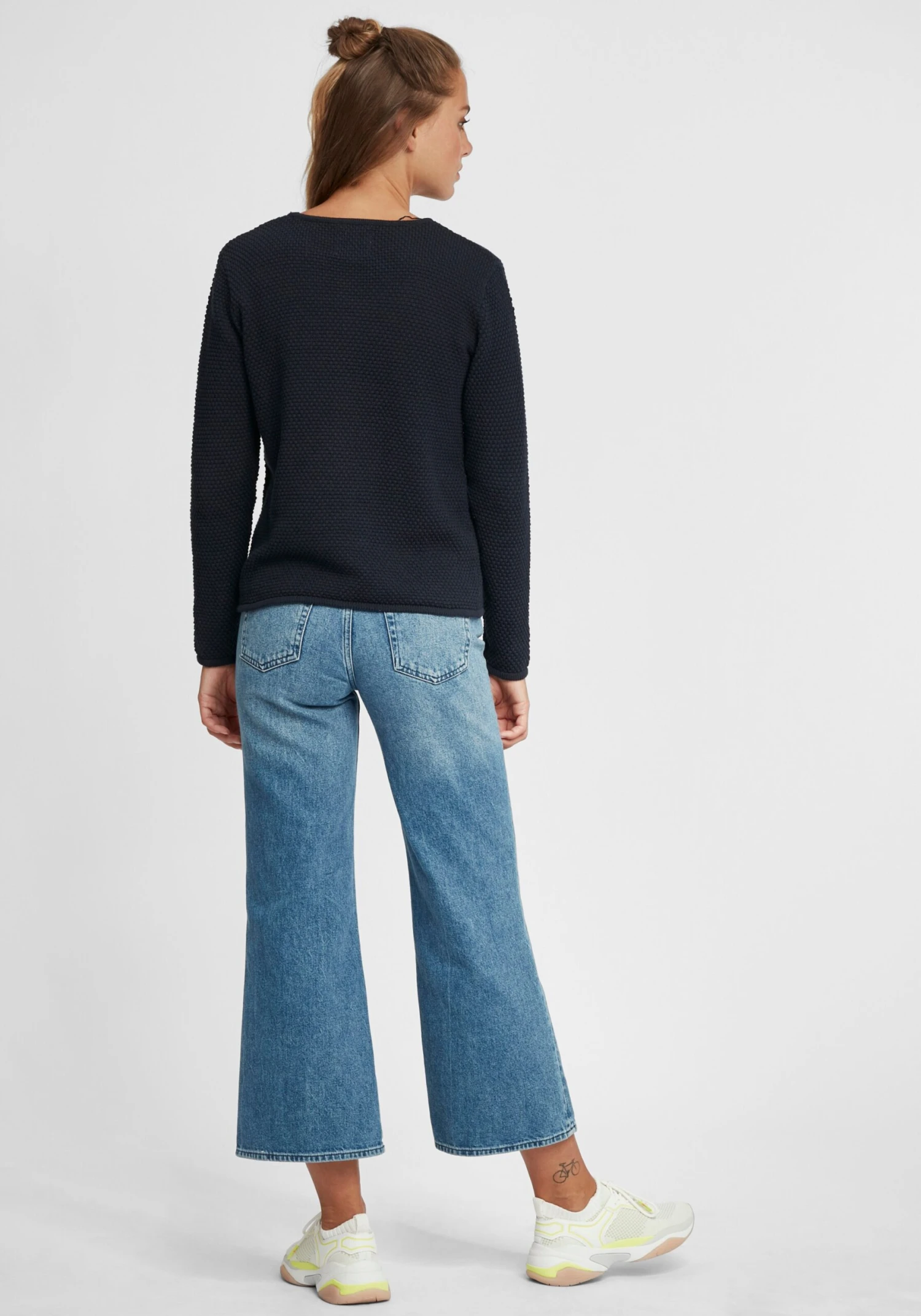 OXMO Feinstrickpullover Pullover Helen Frauen Schwarz – Bild 4