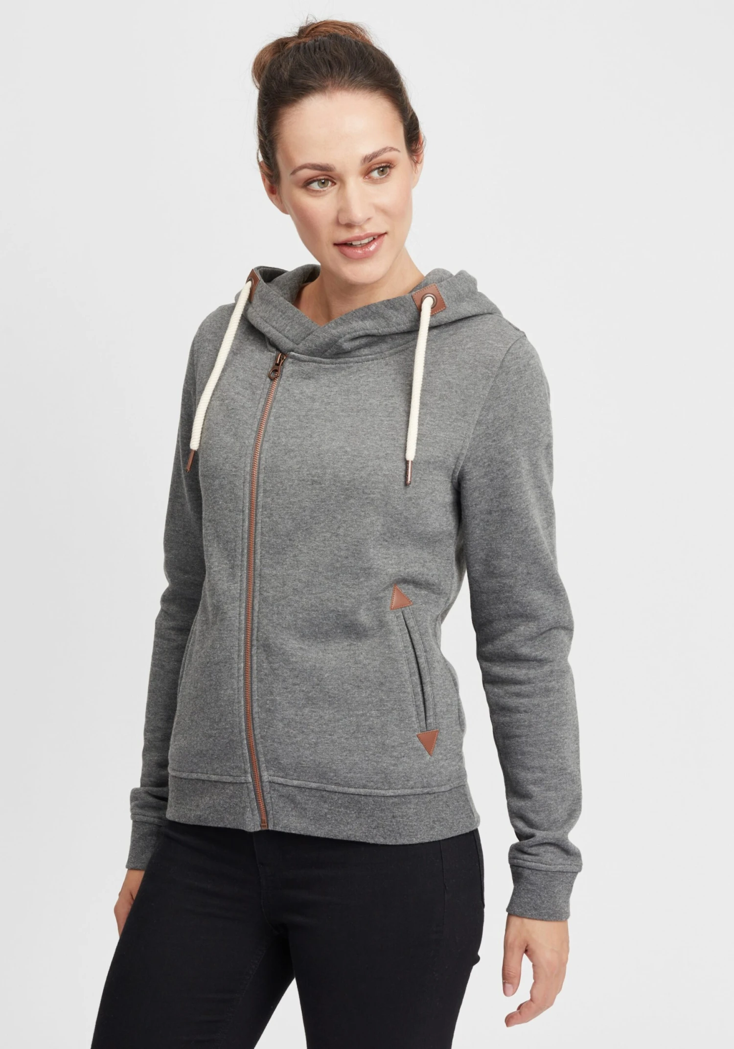 OXMO Sweatjacken Sweatjacke Vicky Frauen Grau – Bild 2