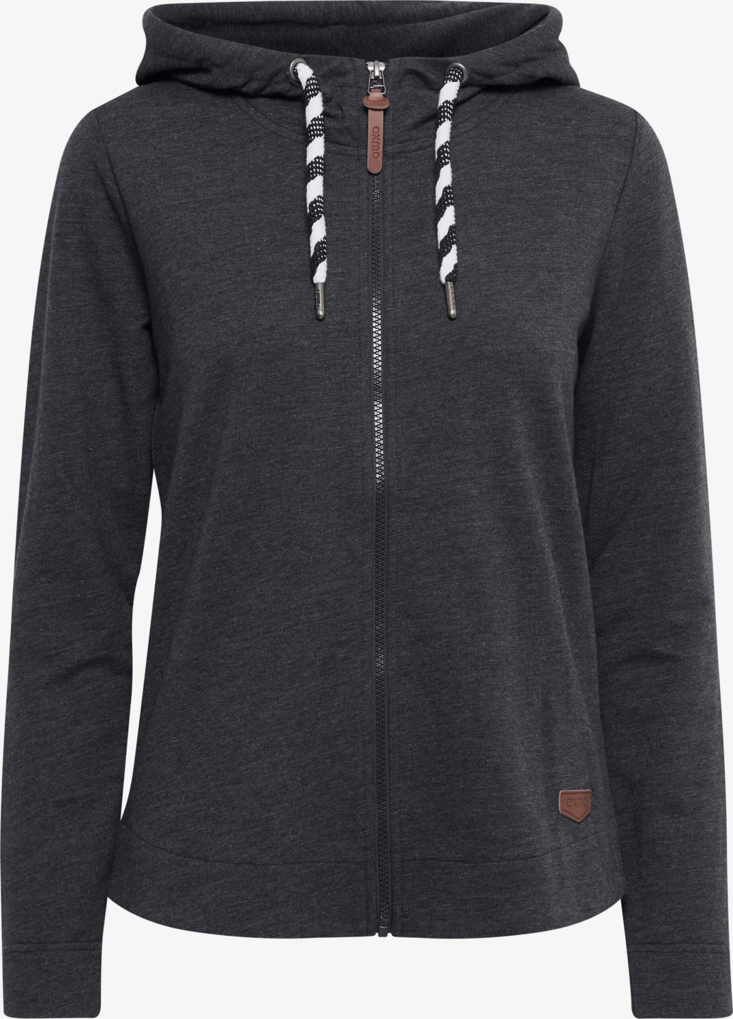 OXMO Sweatjacken Kapuzensweatjacke WANDA Frauen Dunkelgrau