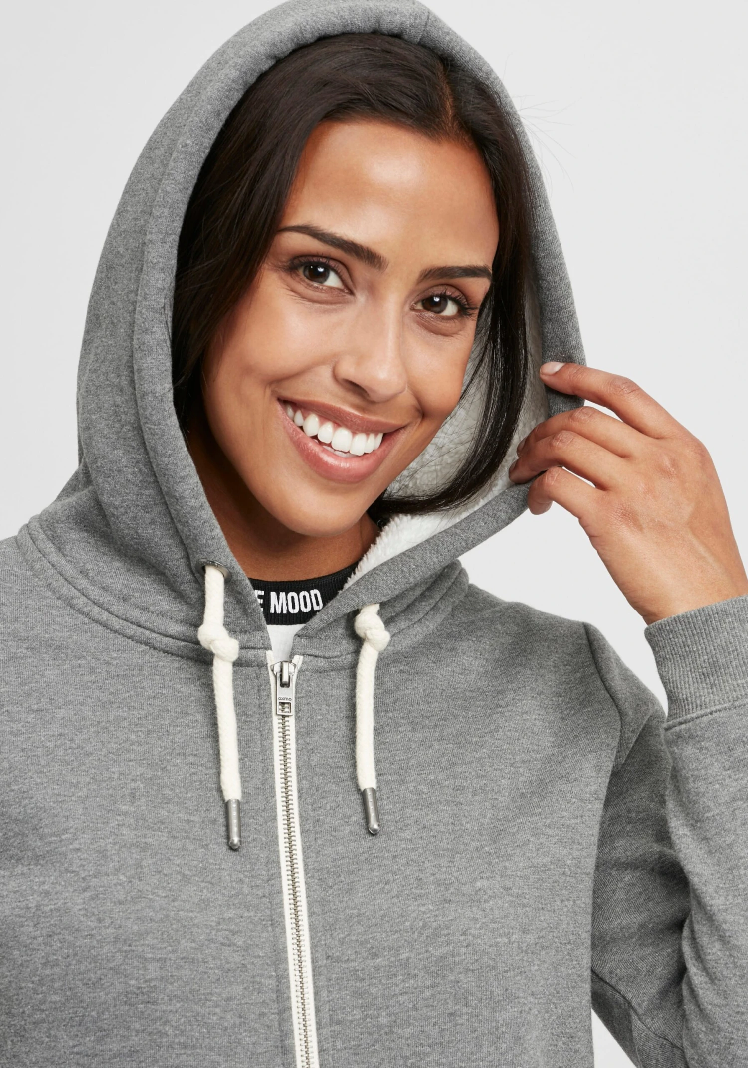 OXMO Sweatjacken Sweatjacke Binja Frauen Grau / Graumeliert – Bild 5