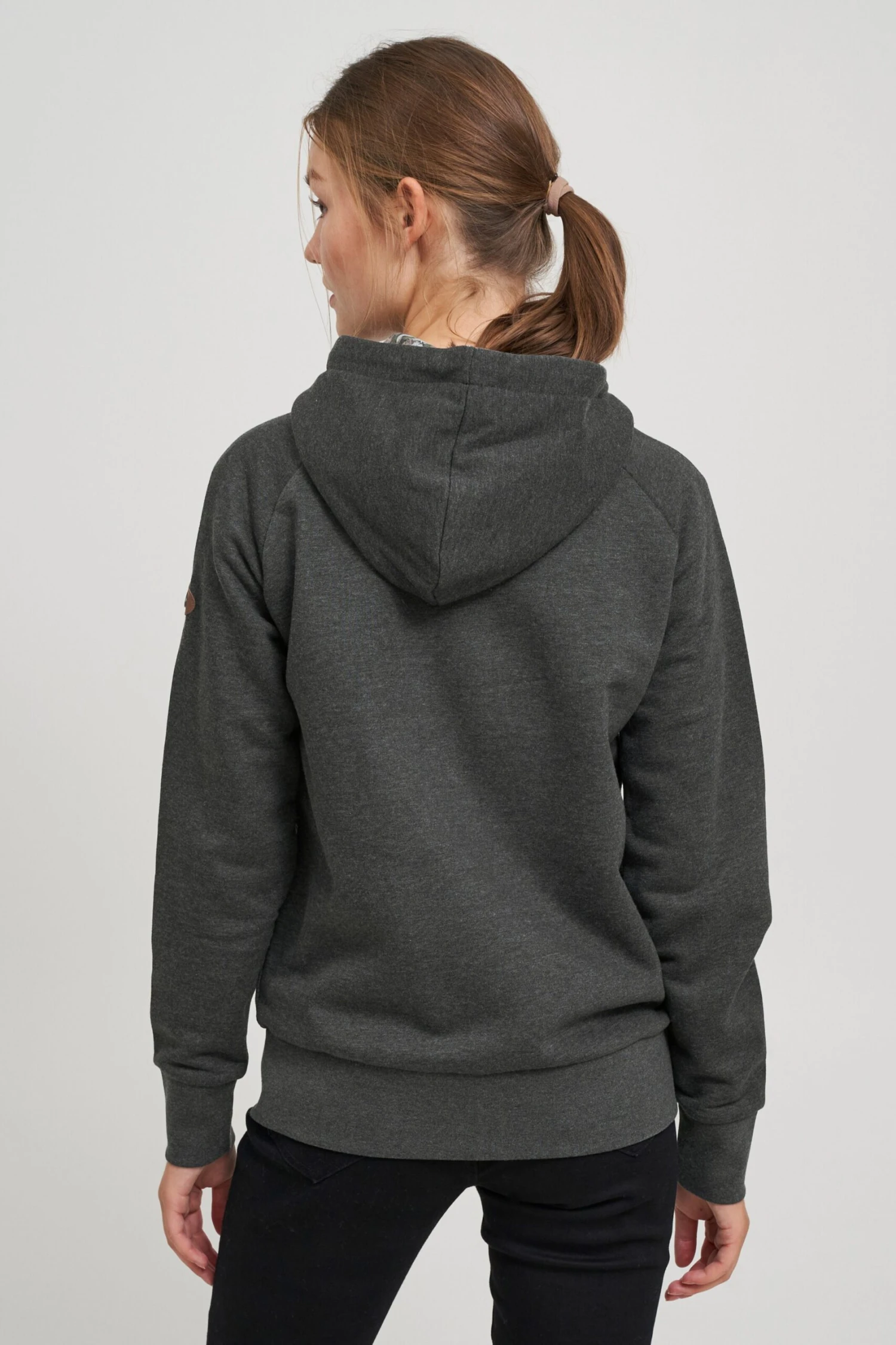 OXMO Sweatjacken Kapuzensweatjacke ULLA Frauen Dunkelgrau – Bild 4