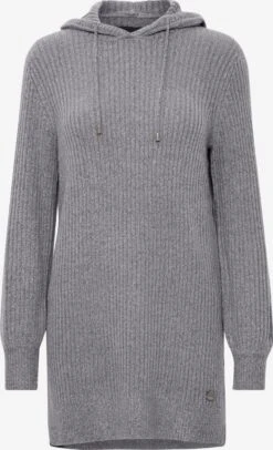 OXMO Kapuzenpullover Strickpullover Norma Frauen Graumeliert