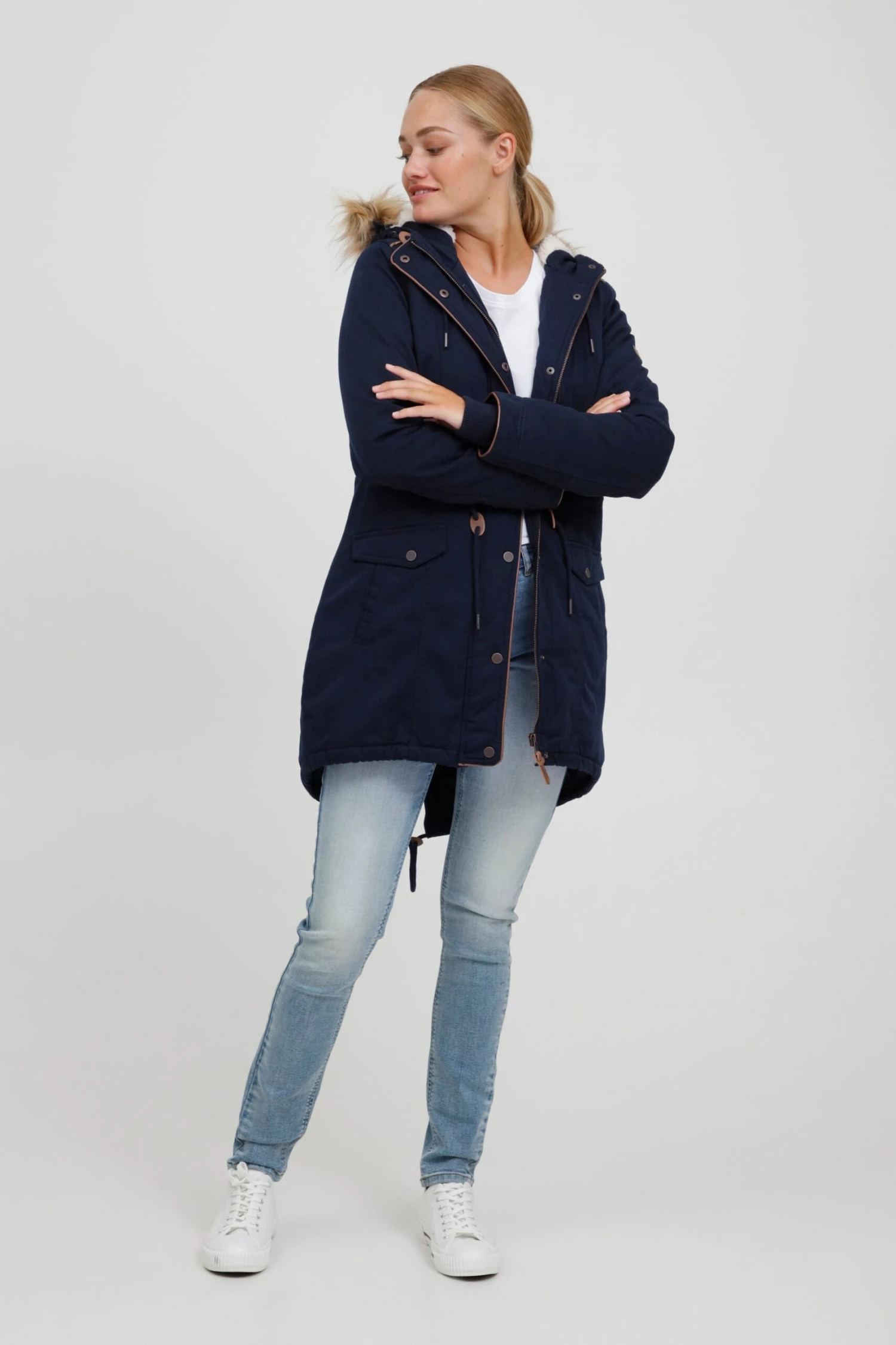 OXMO Jacken Parka ANNA Frauen Dunkelblau – Bild 3