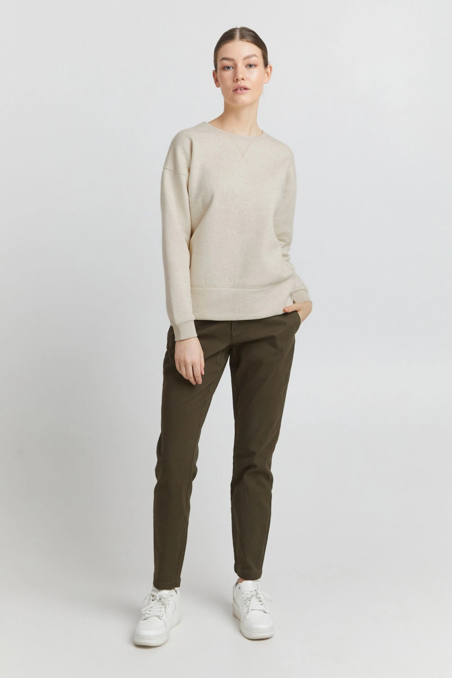 OXMO Sweatshirts Sweatshirt Holma Frauen Beigemeliert – Bild 3