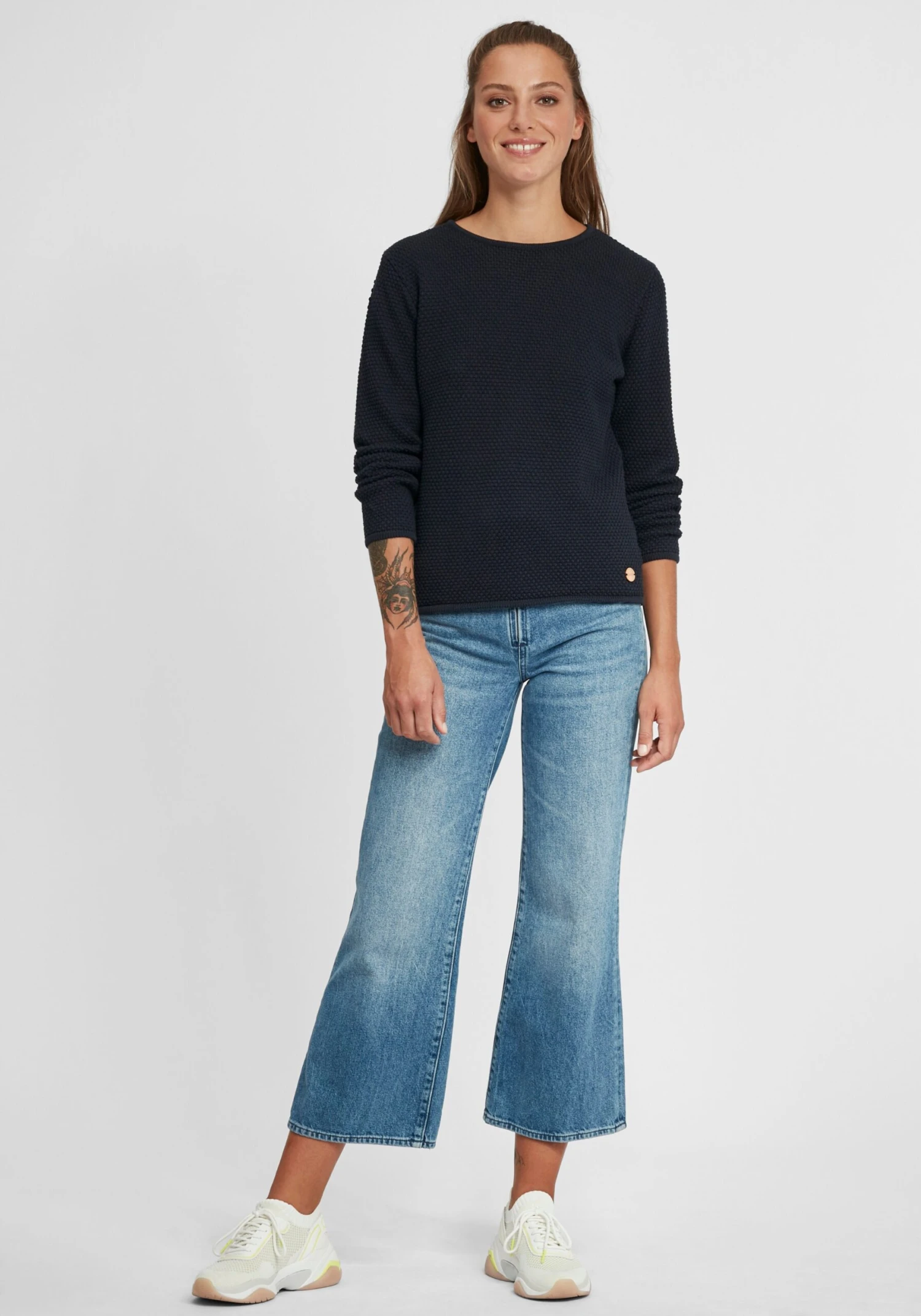 OXMO Feinstrickpullover Pullover Helen Frauen Schwarz – Bild 3