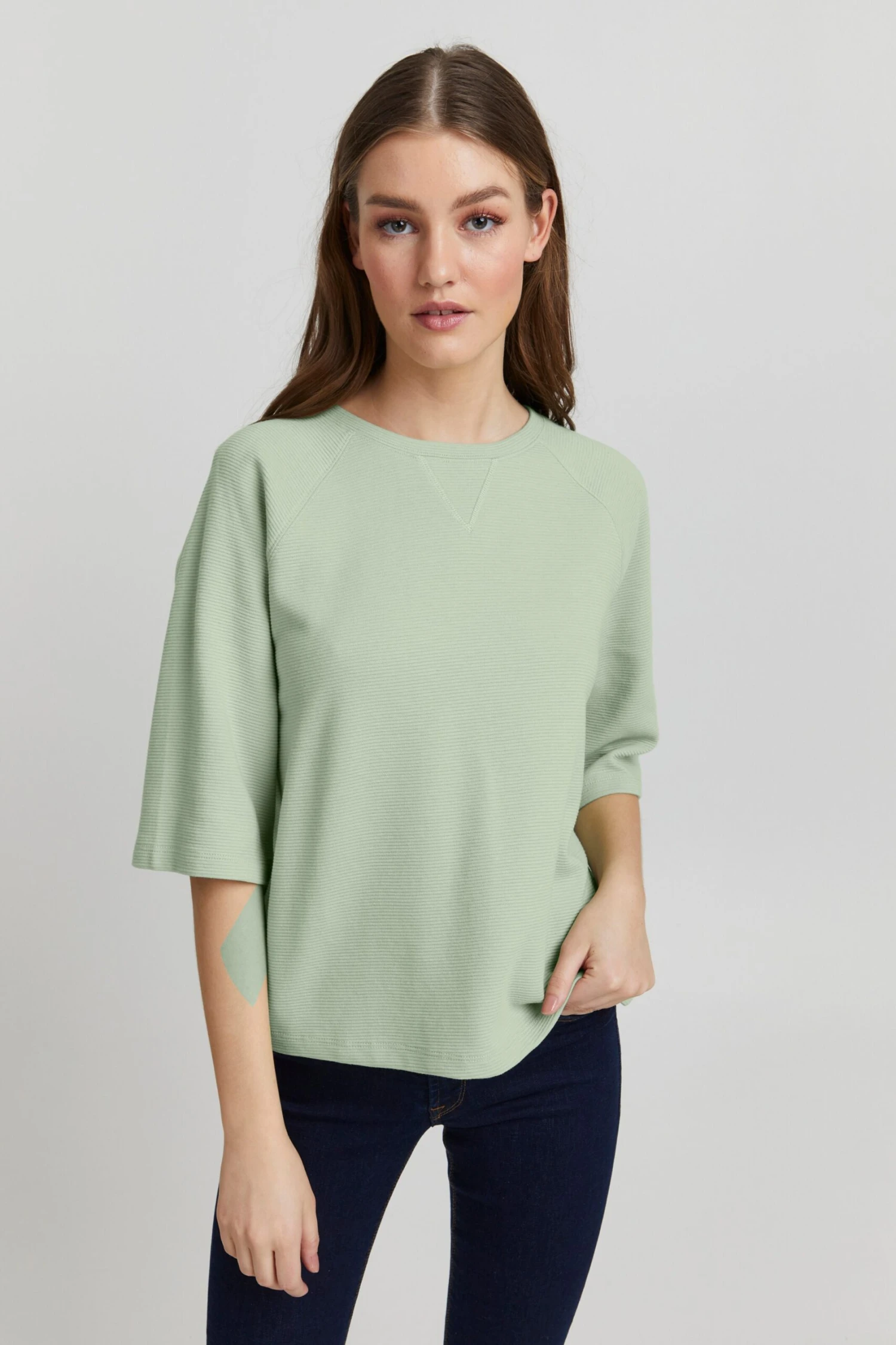 OXMO Pullover Rundhalspullover JONNE Frauen Grün – Bild 2