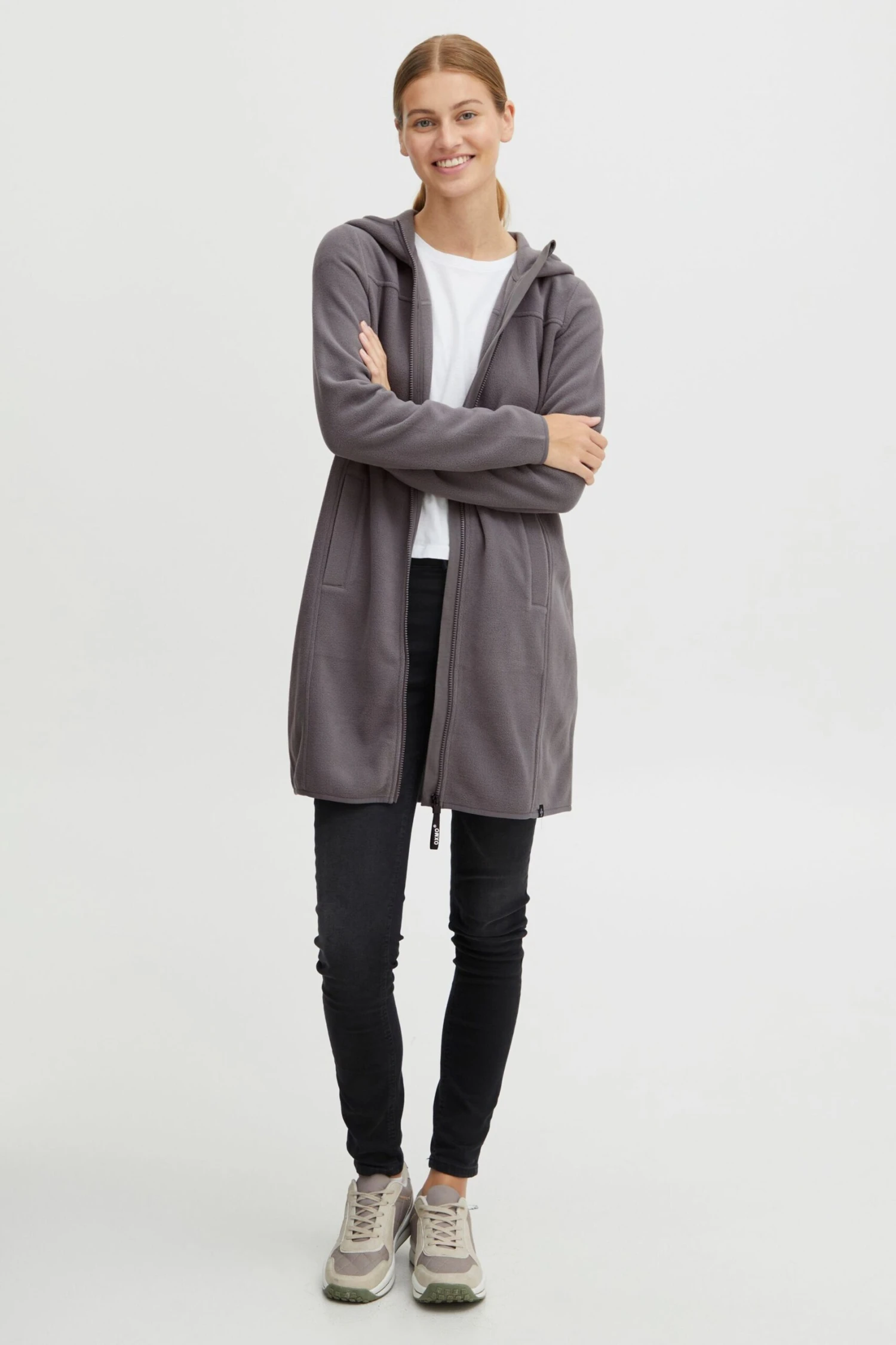 OXMO Übergangsjacken Fleecejacke Fine Frauen Grau – Bild 4