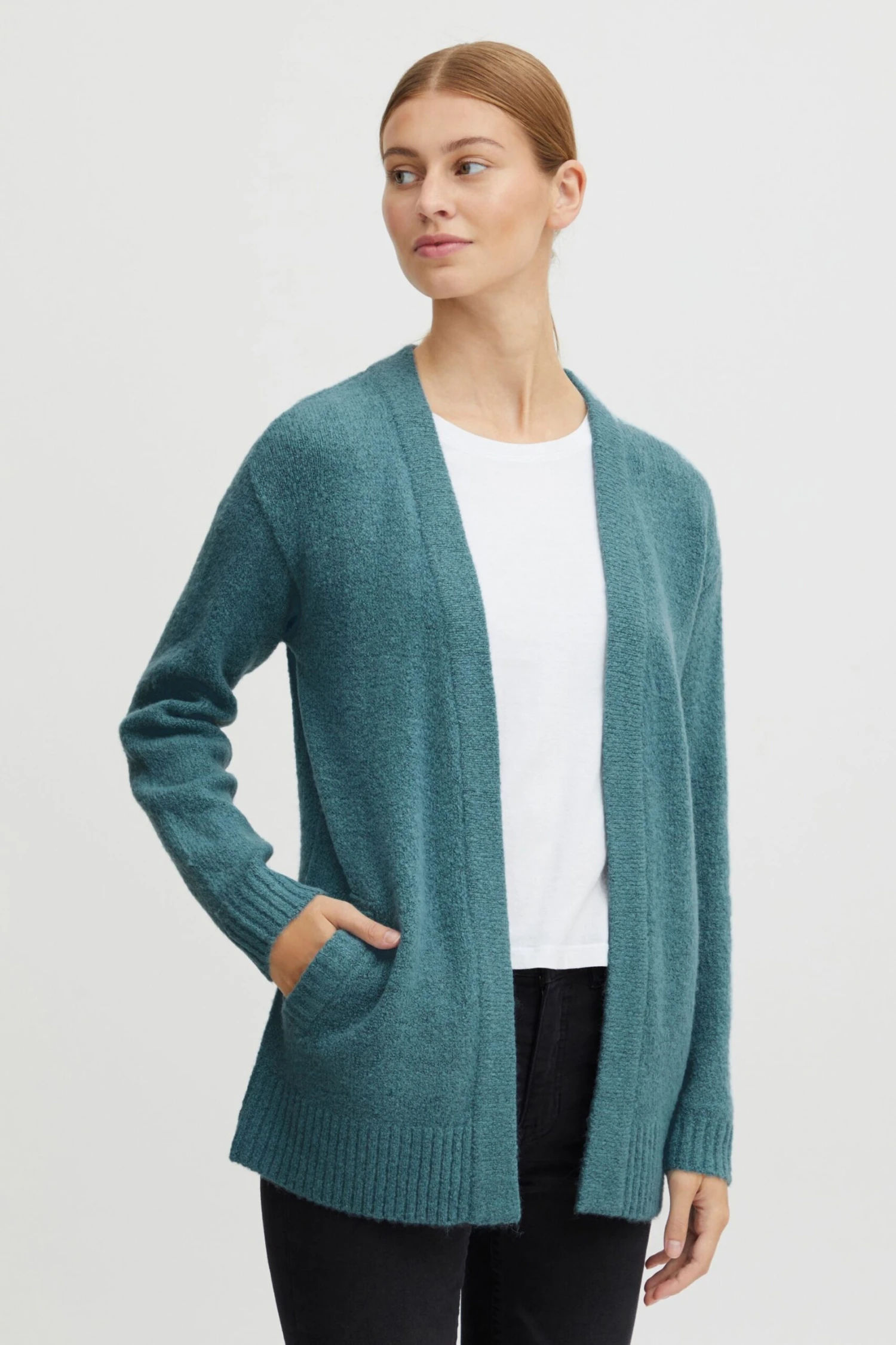OXMO Strickjacken Strickjacke Frauen Blau – Bild 2