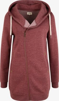 OXMO Sweatjacken Kapuzensweatjacke Vicky Zip Hood Long Frauen Rot