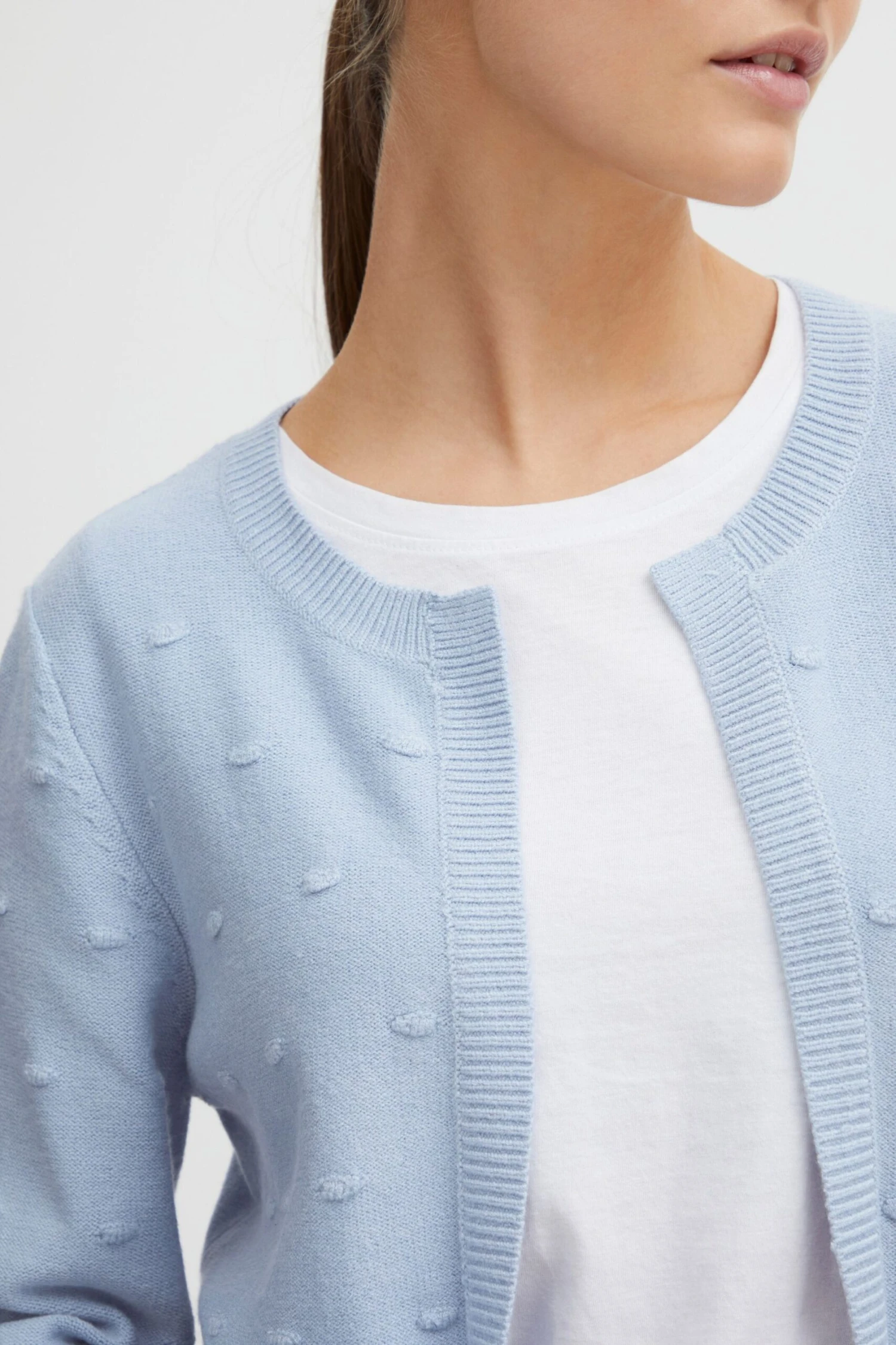 OXMO Strickjacken Strickjacke Kalotta Frauen Hellblau – Bild 5