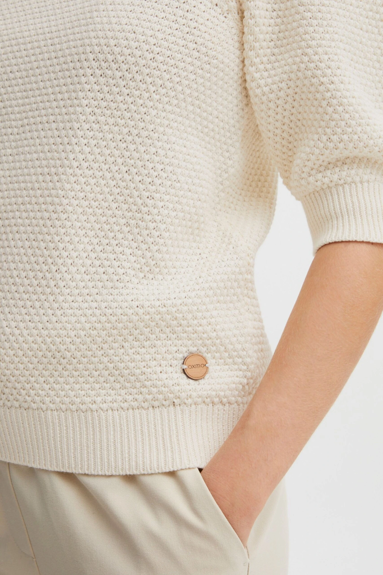 OXMO Pullover Strickpullover Frauen Beige – Bild 6