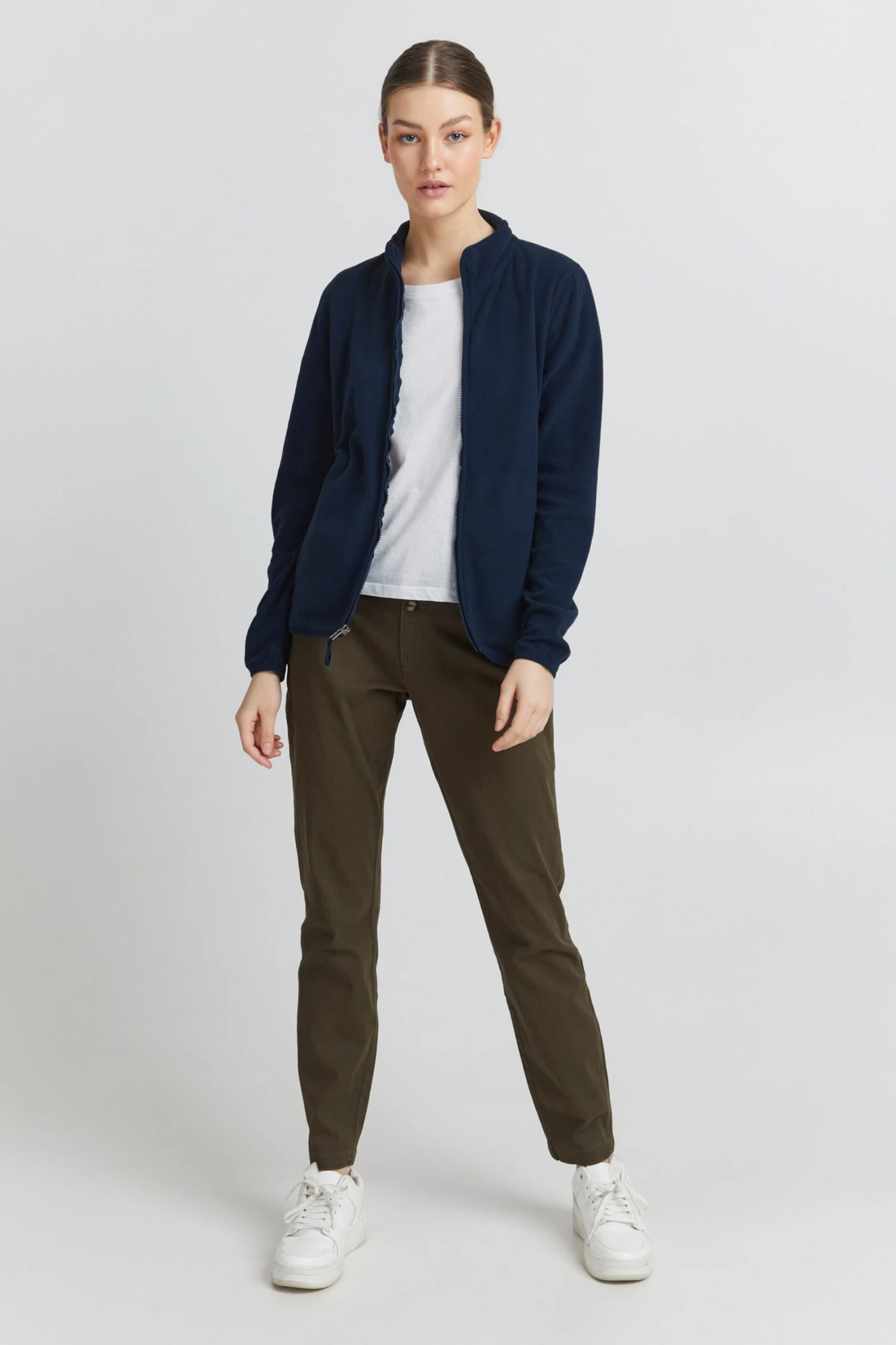 OXMO Outdoorjacken Fleecejacke Rikka Frauen Dunkelblau – Bild 3