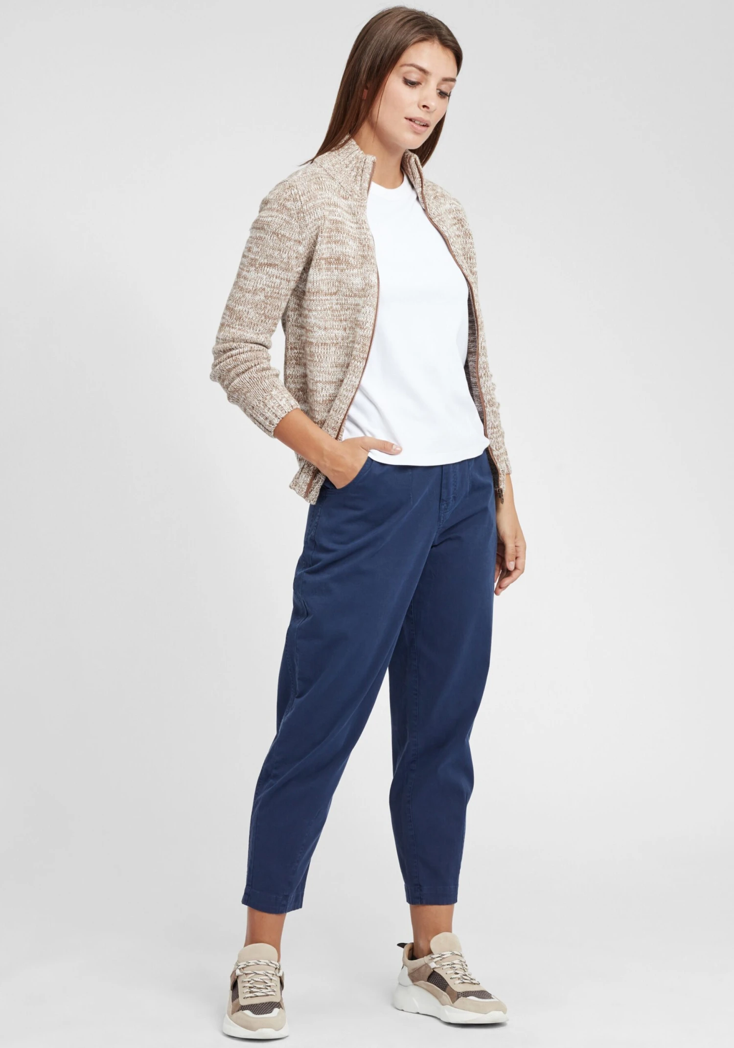 OXMO Strickjacken Strickjacke Phenix Frauen Beige – Bild 3