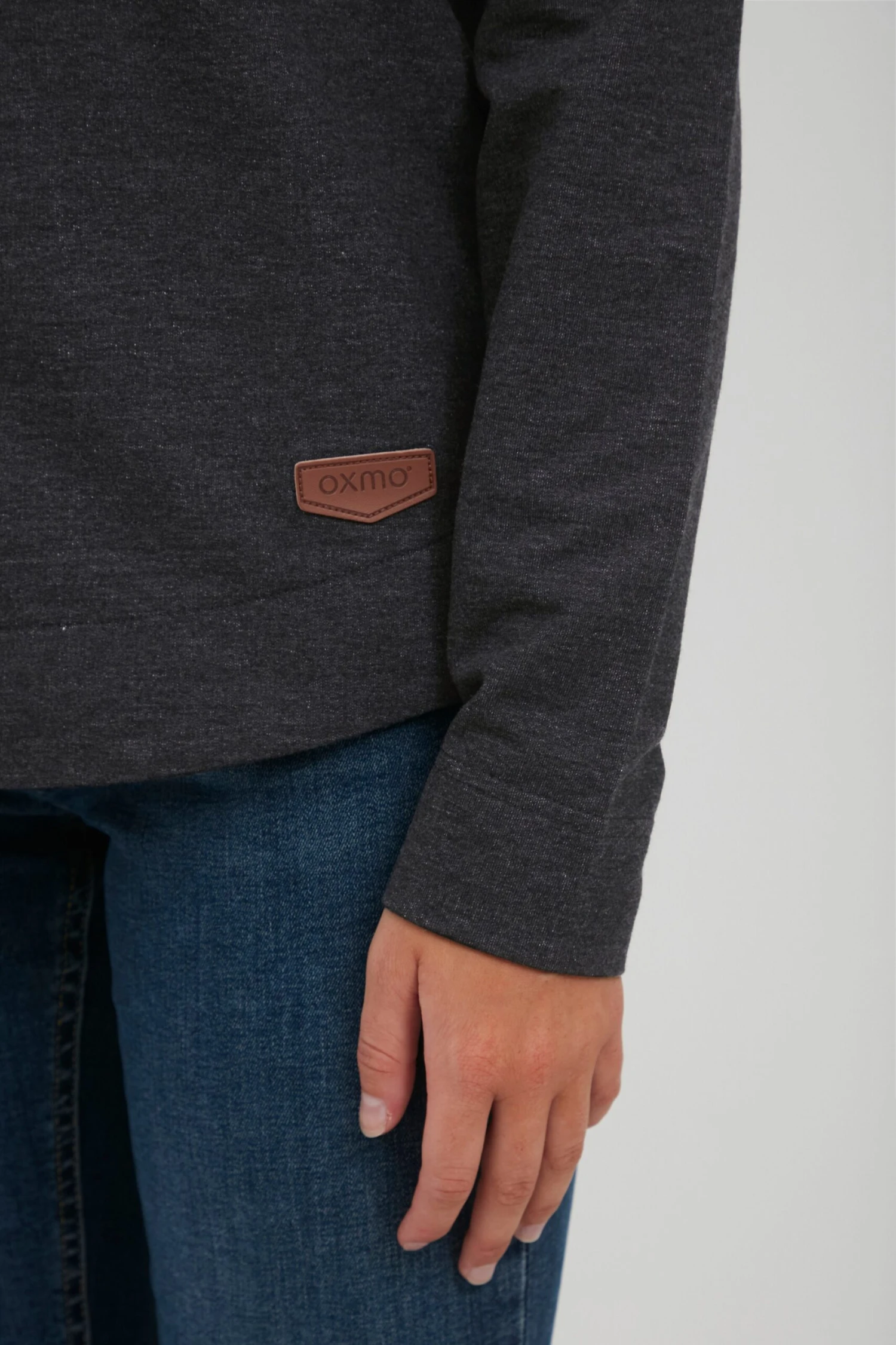 OXMO Sweatjacken Kapuzensweatjacke WANDA Frauen Dunkelgrau – Bild 6