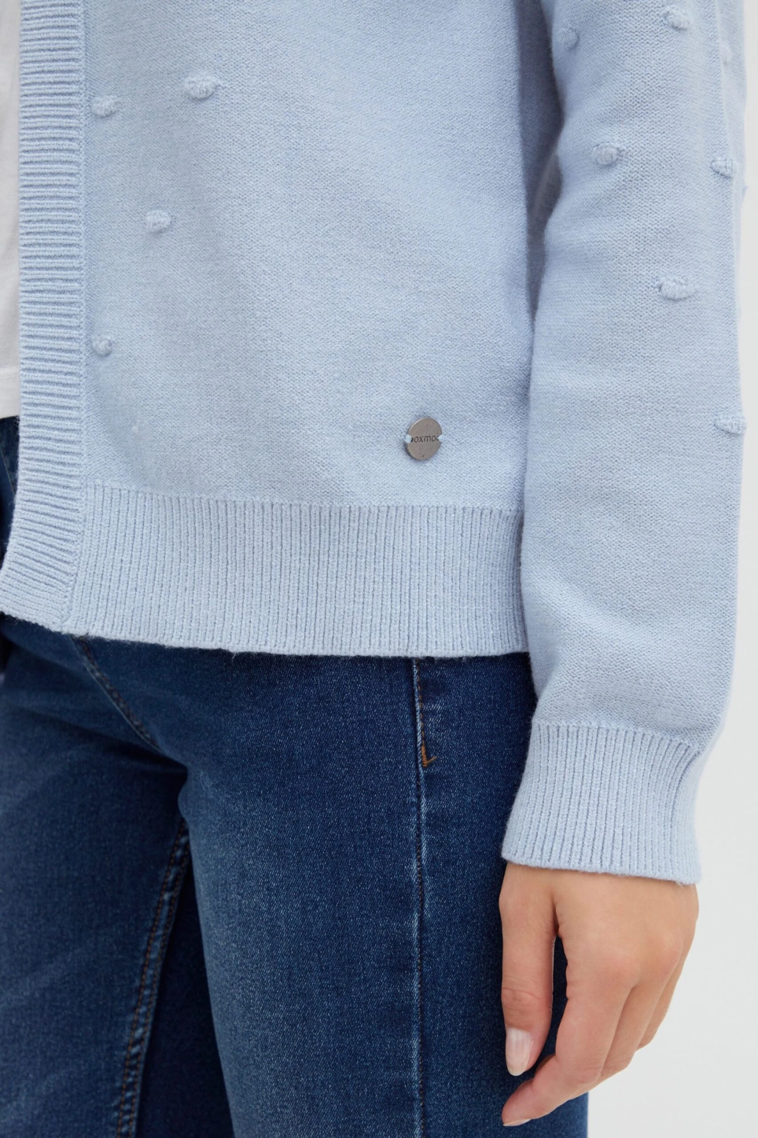 OXMO Strickjacken Strickjacke Kalotta Frauen Hellblau – Bild 6