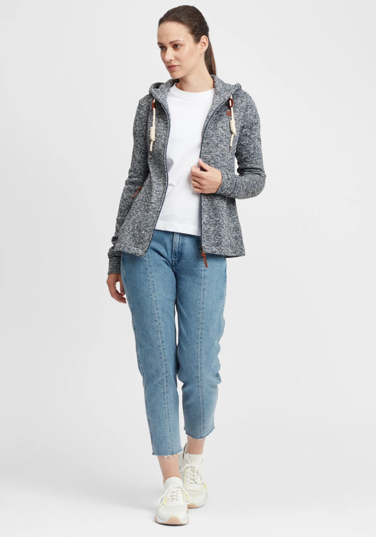 OXMO Sweatjacken Fleecejacke Thory Frauen Blau – Bild 3