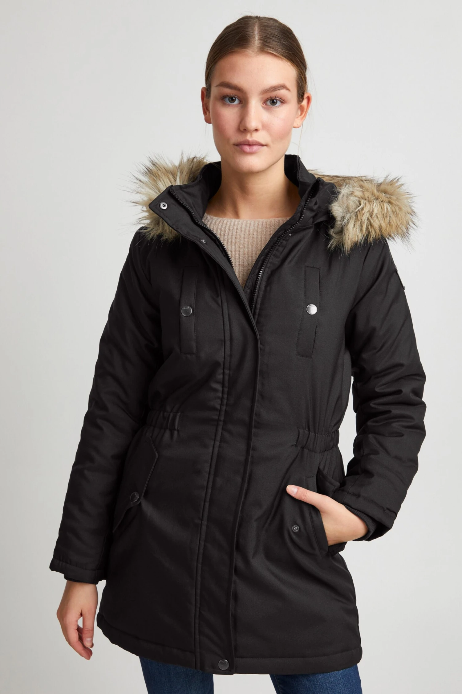 OXMO Winterjacken Winterjacke Maribel Frauen Schwarz – Bild 2