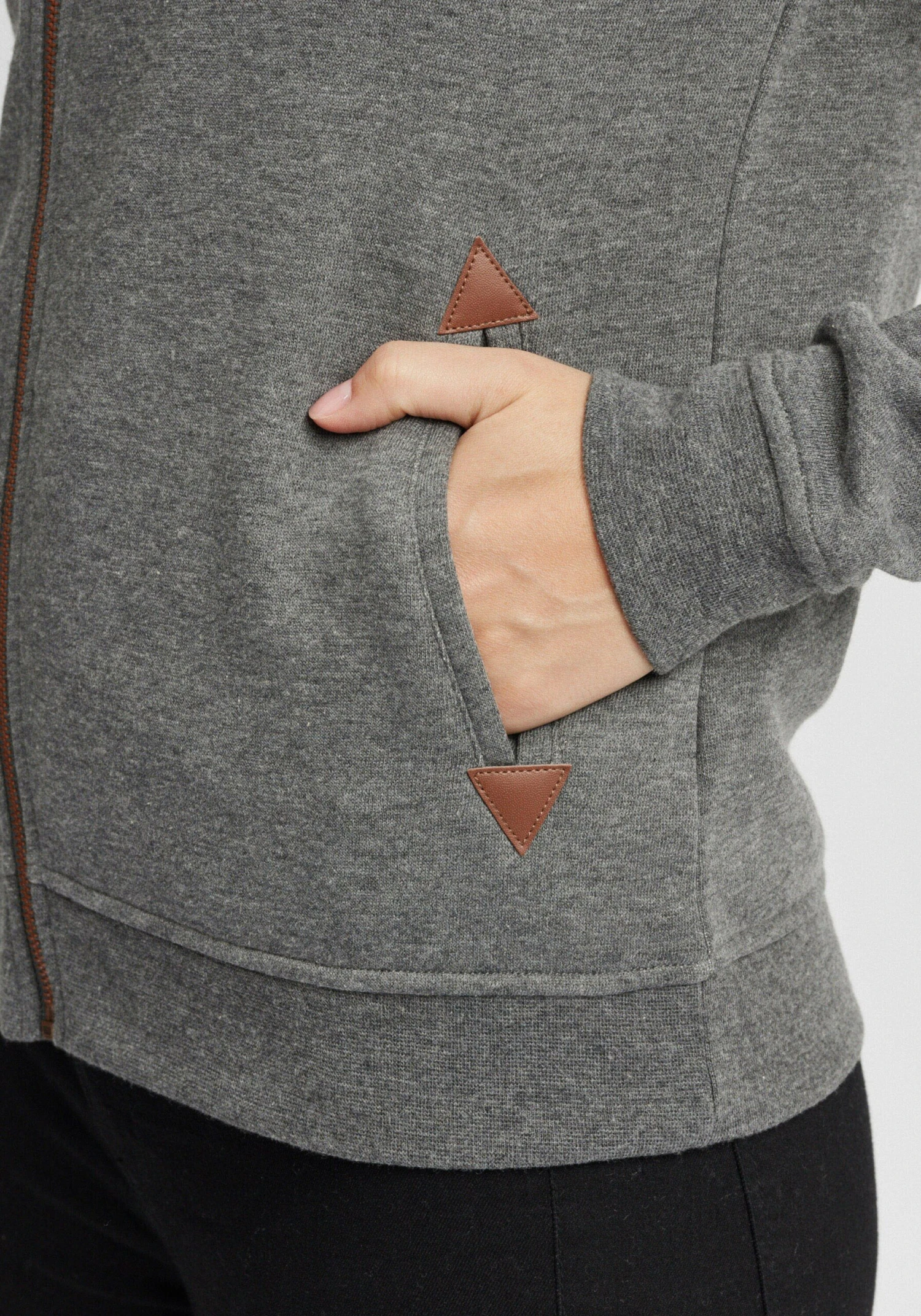 OXMO Sweatjacken Sweatjacke Vicky Frauen Grau – Bild 6