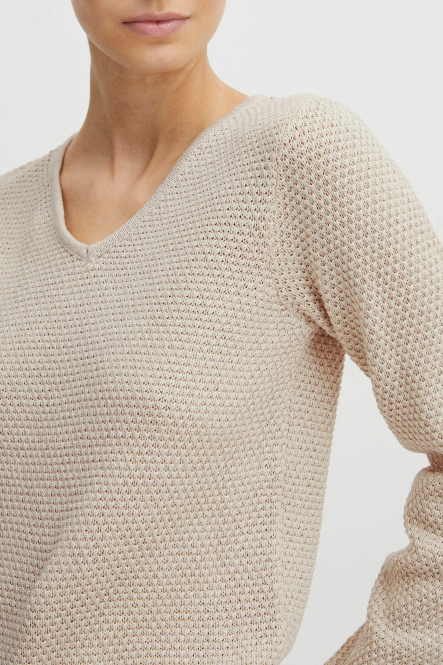 OXMO Pullover Strickpullover Hanna Frauen Beige – Bild 5