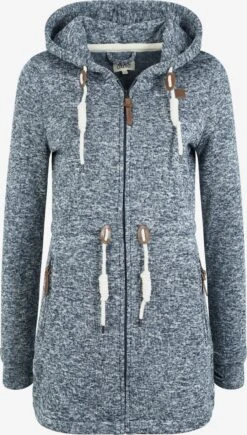 OXMO Sweatjacken Strickfleecejacke Thora Frauen Blau