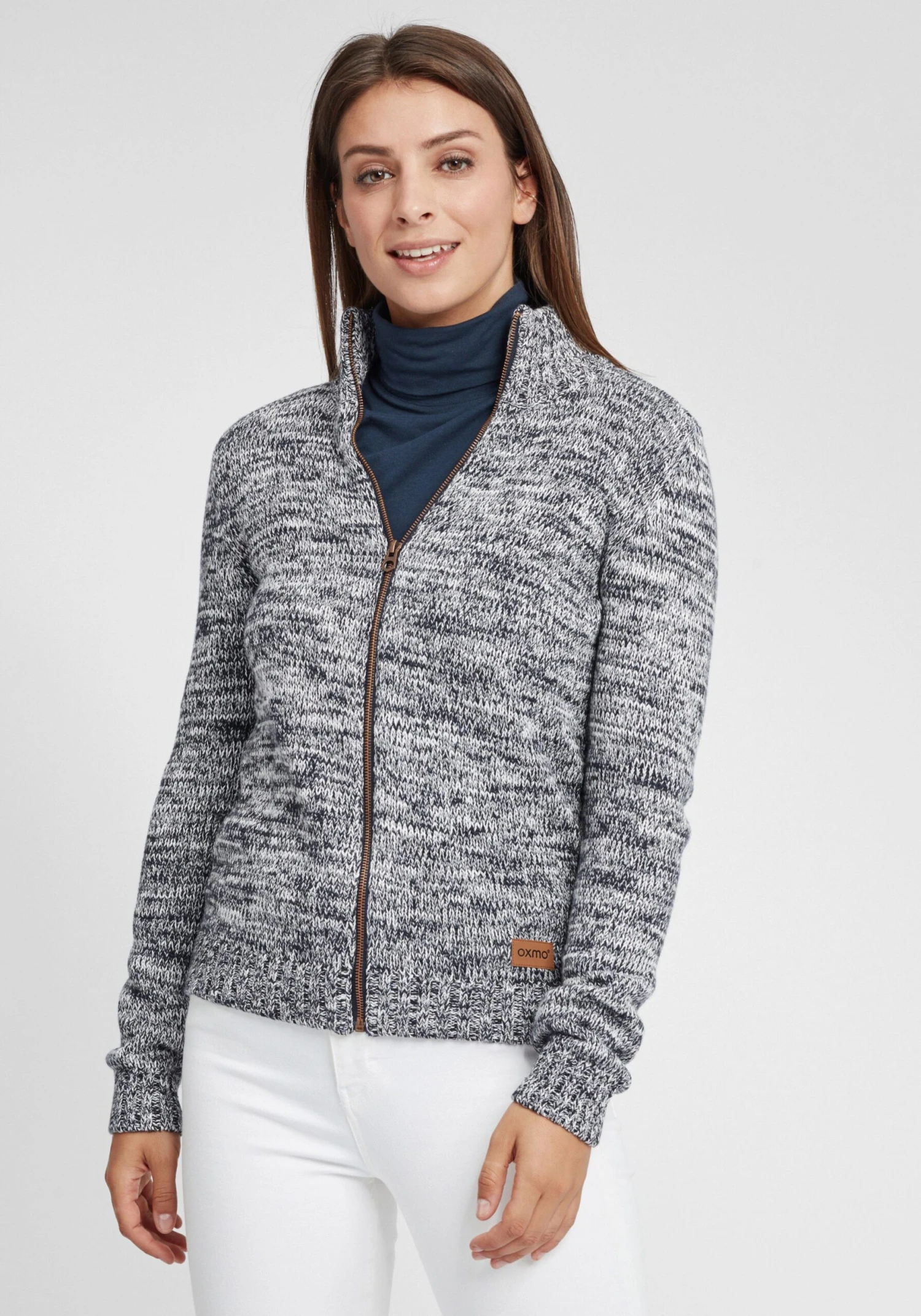 OXMO Strickjacken Strickjacke Phenix Frauen Blau / Grau – Bild 2