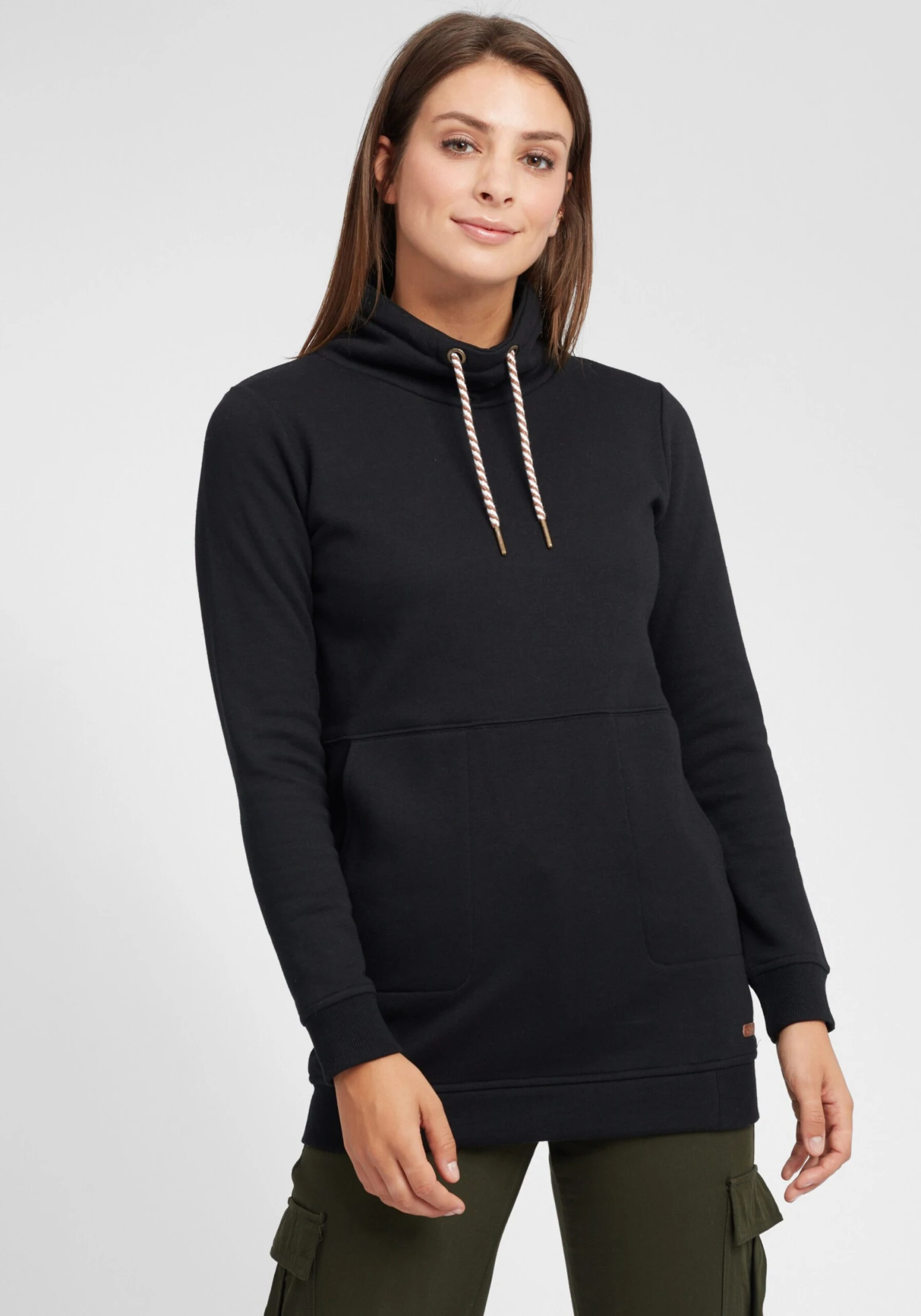 OXMO Longpullover Hoodie Vilma Frauen Schwarz – Bild 2