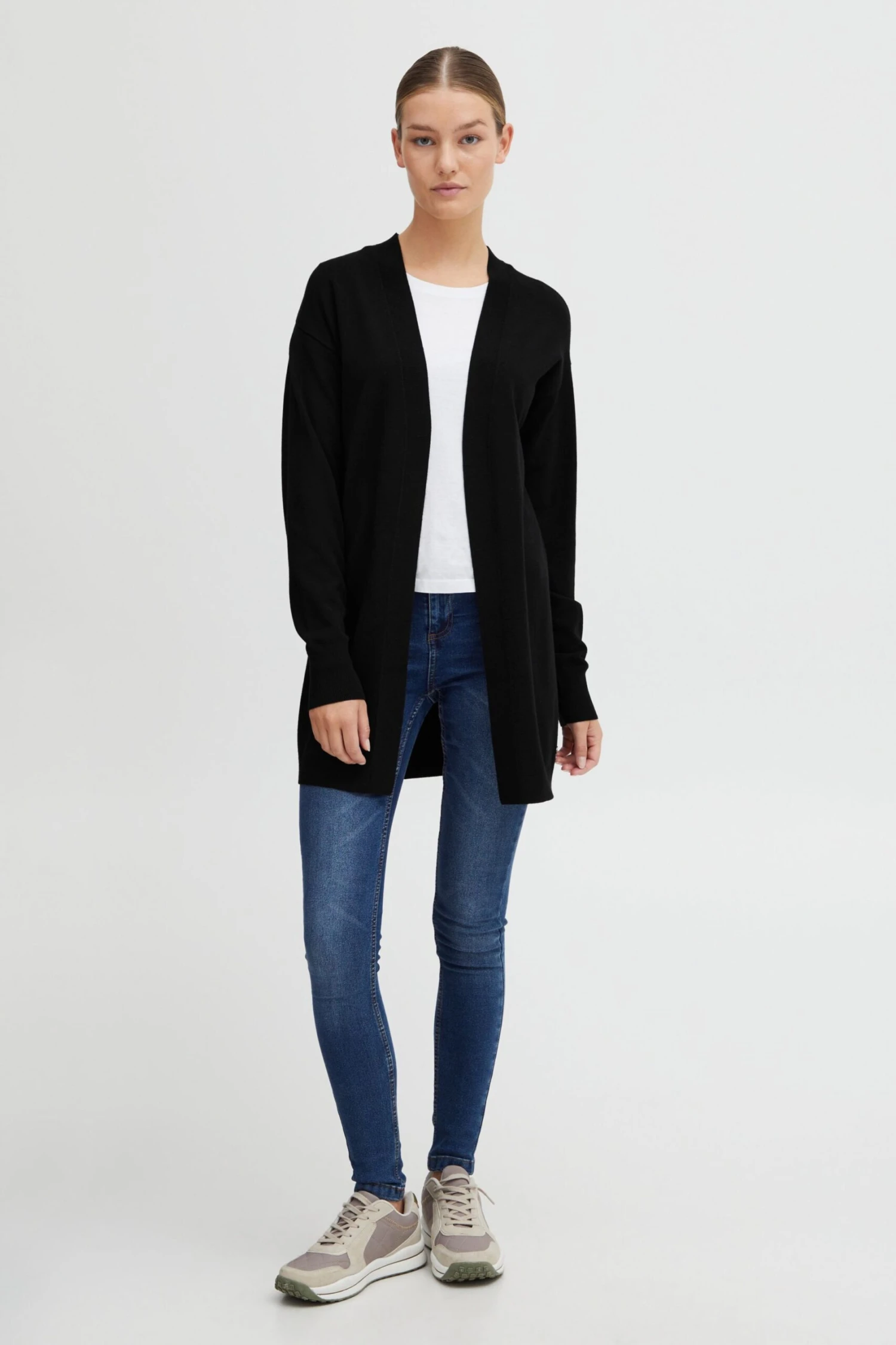 OXMO Strickjacken Strickjacke Oxkat Frauen Schwarz – Bild 4