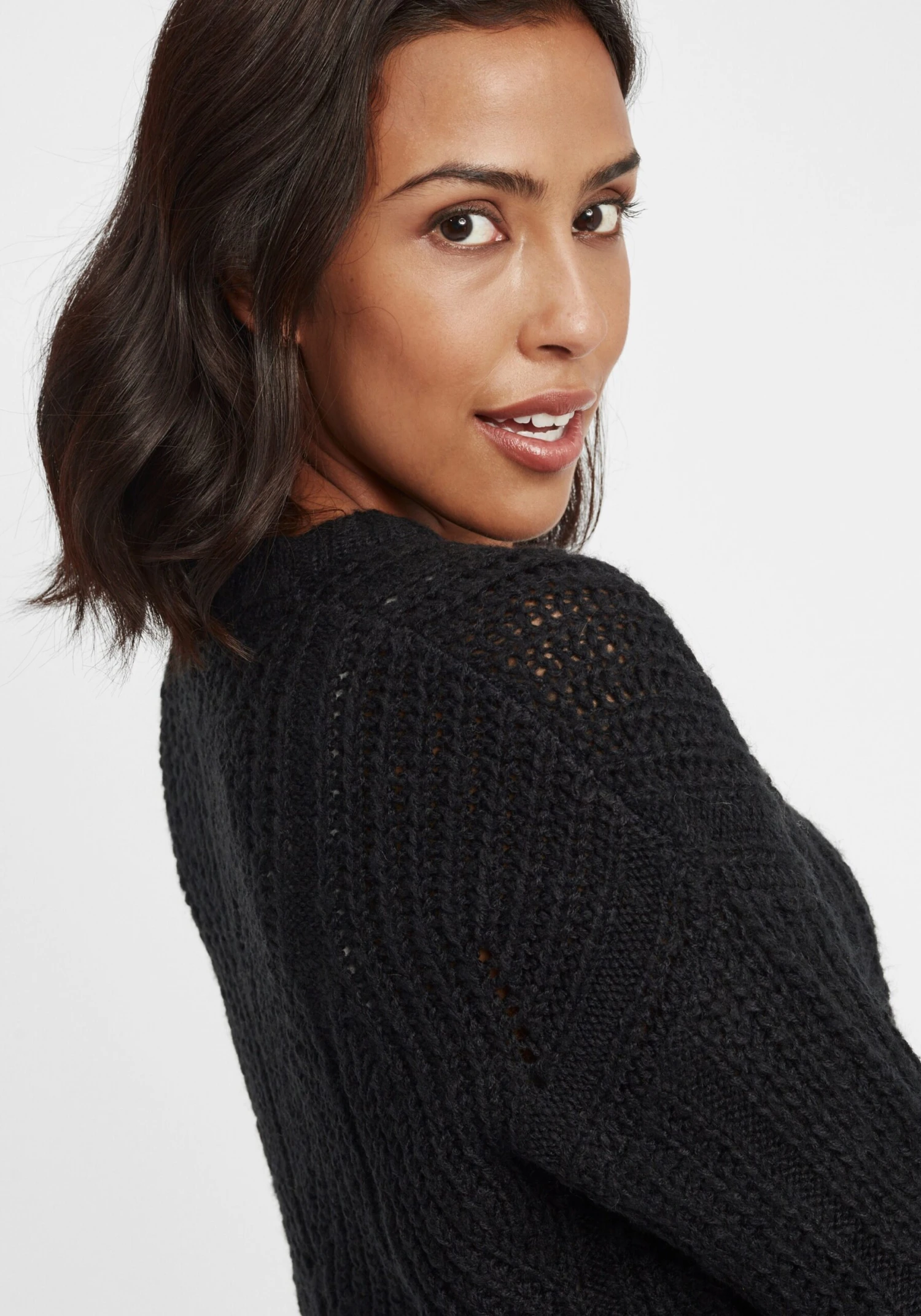 OXMO Feinstrickpullover Pullover Chiara Frauen Schwarz – Bild 5