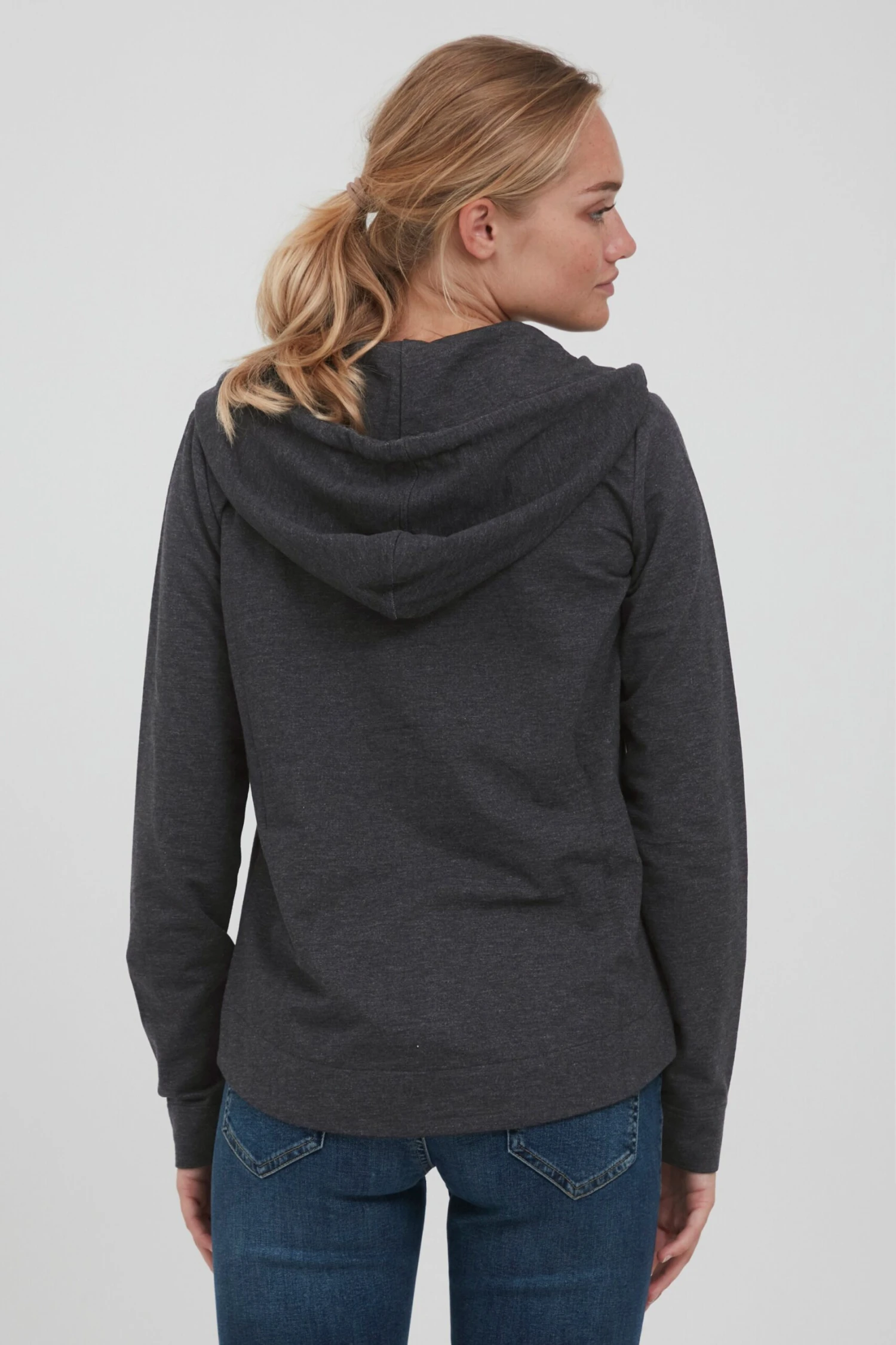 OXMO Sweatjacken Kapuzensweatjacke WANDA Frauen Dunkelgrau – Bild 4