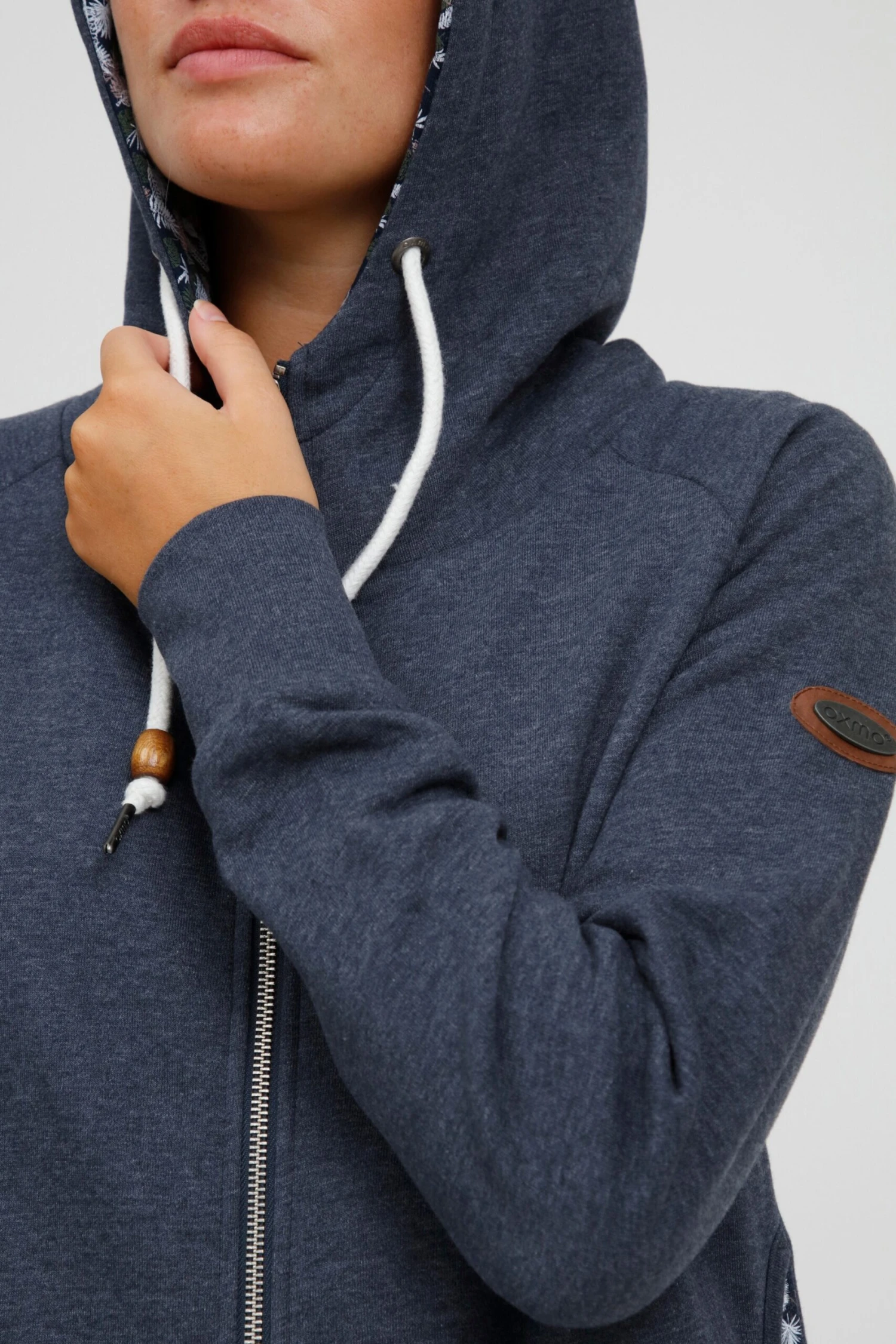 OXMO Sweatjacken Kapuzensweatjacke ULLA Frauen Dunkelblau – Bild 5