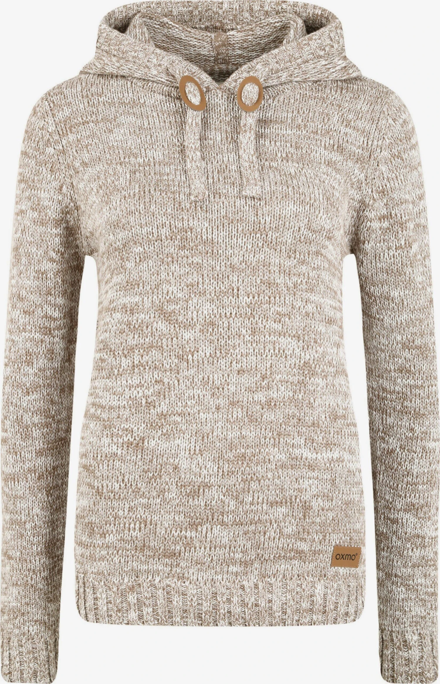 OXMO Kapuzenpullover Strickpullover Philia Frauen Beige