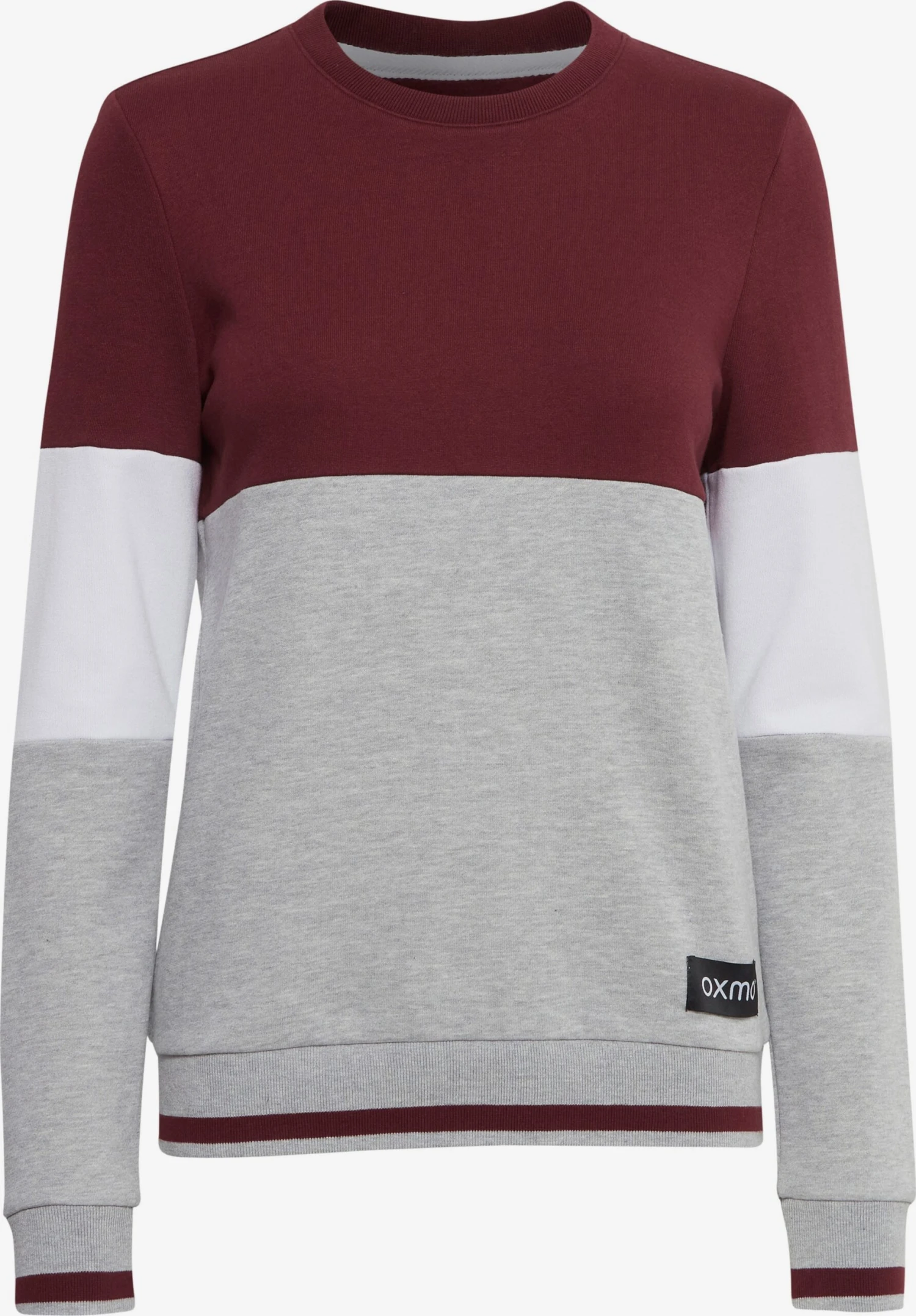 OXMO Sweatshirts Sweatshirt Omaya Frauen Graumeliert / Weinrot