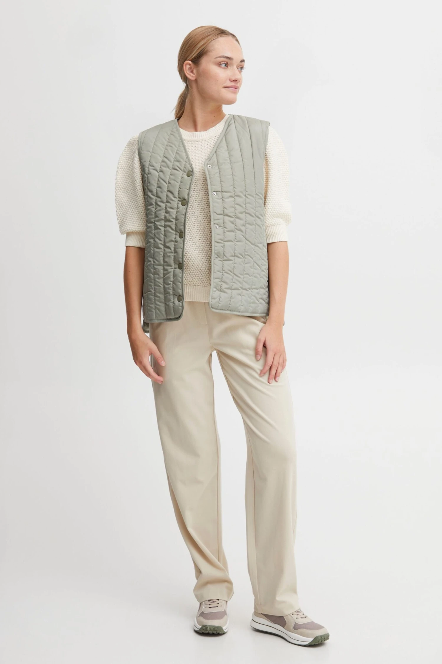 OXMO Westen Steppweste Sadget Frauen Grün – Bild 4