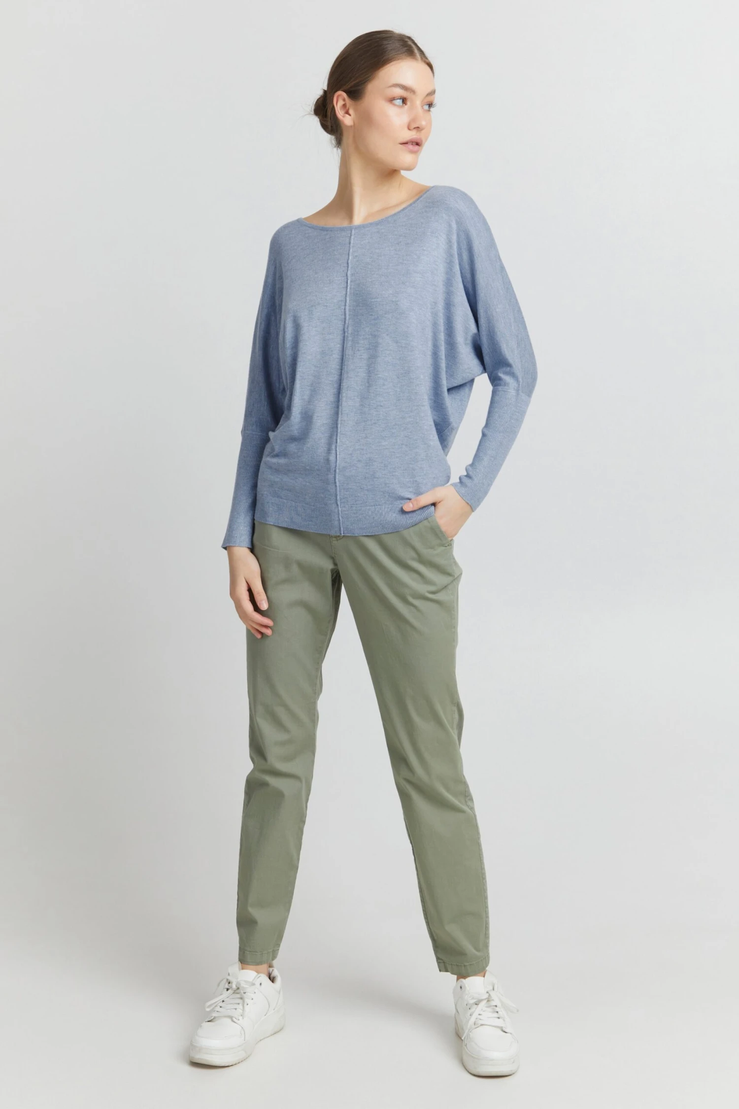 OXMO Pullover Strickpullover Herdis Frauen Blau – Bild 3