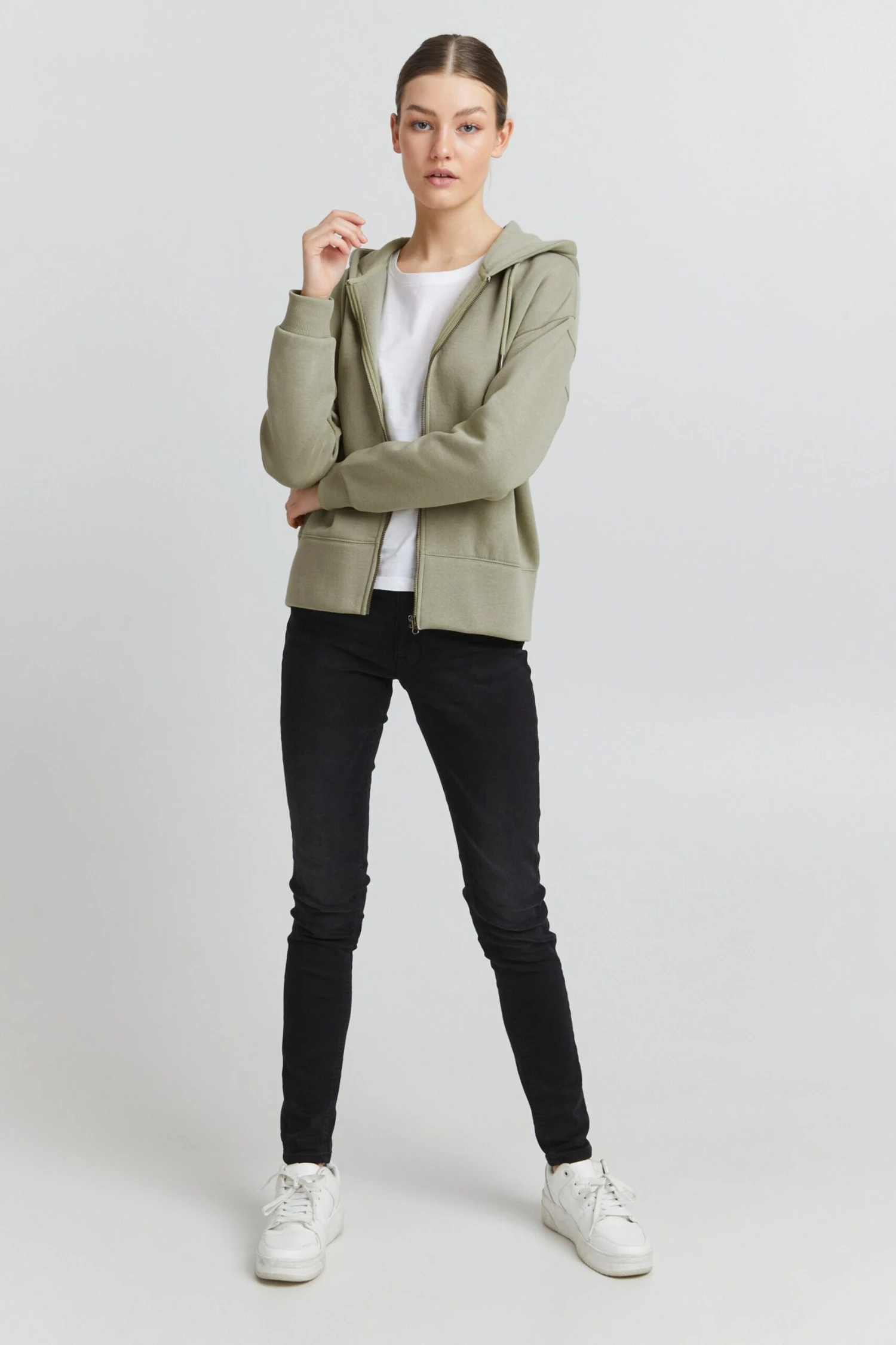 OXMO Sweatjacken Sweatjacke Holunder Frauen Pastellgrün – Bild 3