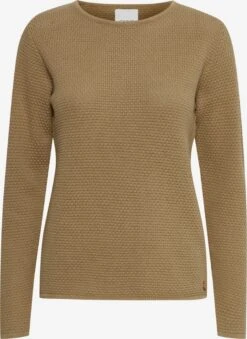 OXMO Feinstrickpullover Pullover Helen Frauen Braun